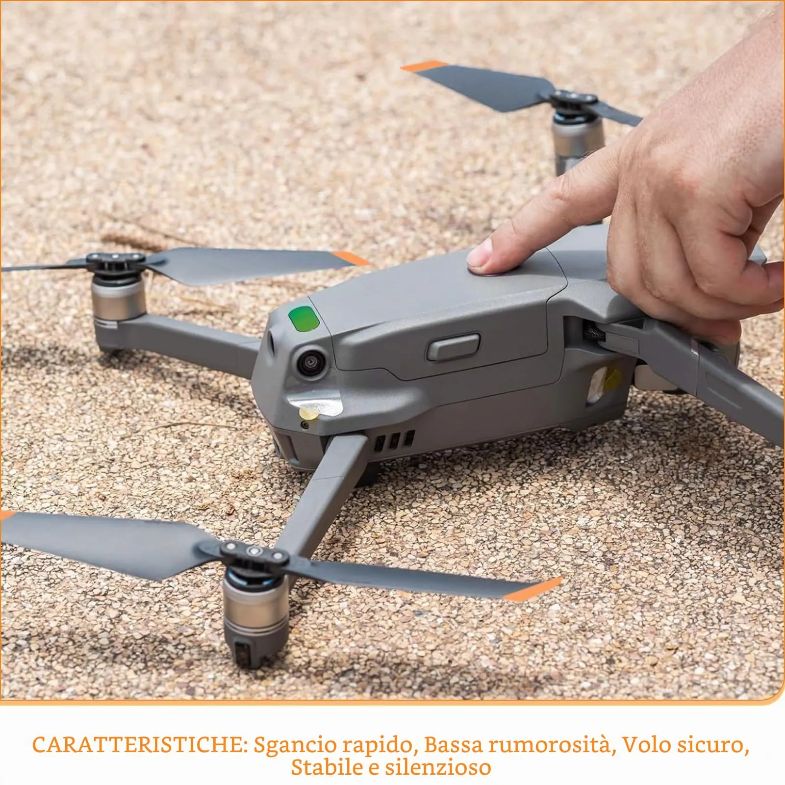 Bocguy 4 Pcs Eliche Mavic Air 2 / Air 2S, 7328 Eliche per Mavic Air 2S / 2 Accessori Accessori Sostituzione Drone con Design a Rilascio Rapido, Basso Rumore & Stabile (Arancia) - immagine 6