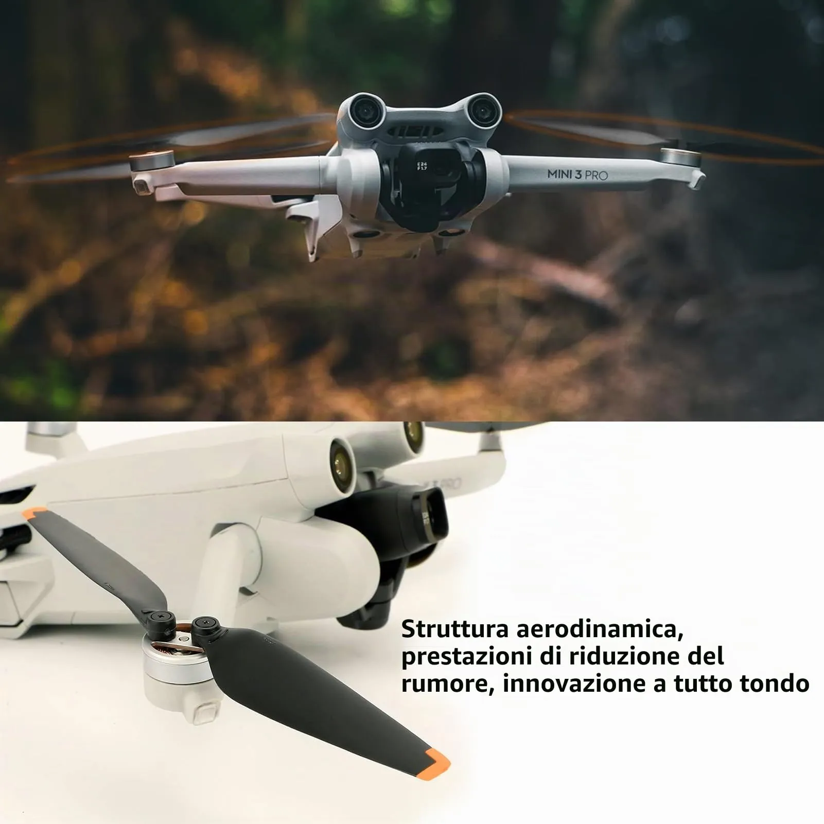 Bocguy Eliche Mini 3 Pro / 4 Pro, 16 Pcs Mini 3 Pro / 4 Pro Eliche Accessori Sostituzione Drone con 24 Viti & 2 Cacciavite, Basso Rumore & Stabile (Arancia) - immagine 4