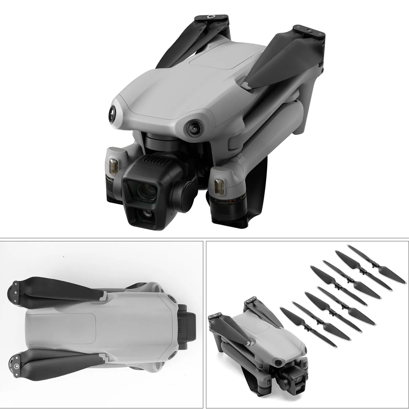 Bocguy 8 Pcs Eliche Air 3, Modello 8747F Eliche Air 3 Accessori Sostituzione Drone con Design a Rilascio Rapido, Basso Rumore & Stabile (Argento) - immagine 2