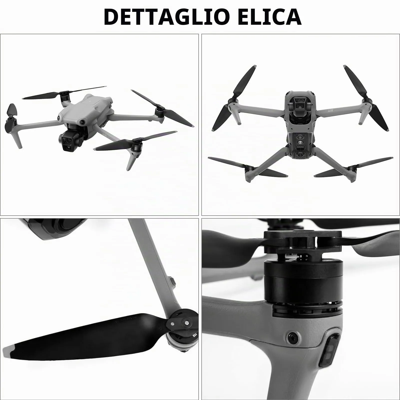 Bocguy 8 Pcs Eliche Air 3, Modello 8747F Eliche Air 3 Accessori Sostituzione Drone con Design a Rilascio Rapido, Basso Rumore & Stabile (Argento) - immagine 4