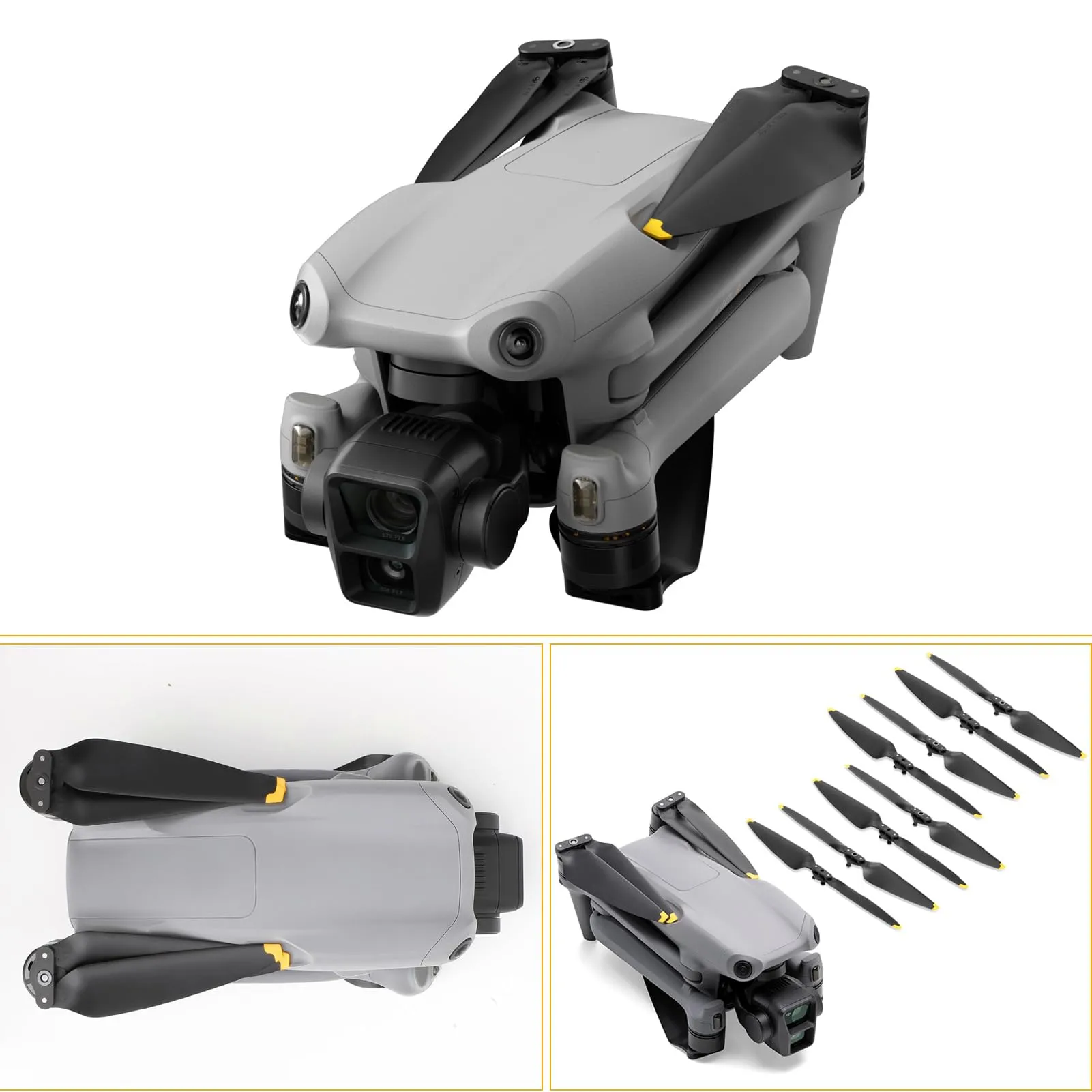 Bocguy 8 Pcs Eliche Air 3, Modello 8747F Eliche Air 3 Accessori Sostituzione Drone con Design a Rilascio Rapido, Basso Rumore & Stabile (Oro) - immagine 2