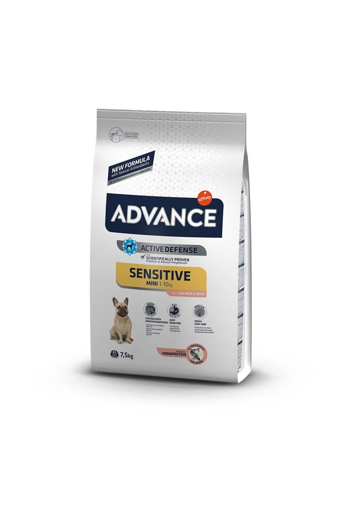 ADVANCE Sensitive Mini - Cibo per Cani Adulti con Sensibilitè Digestive e Sintomi Cutanei con Salmone - 7,5kg - immagine 1