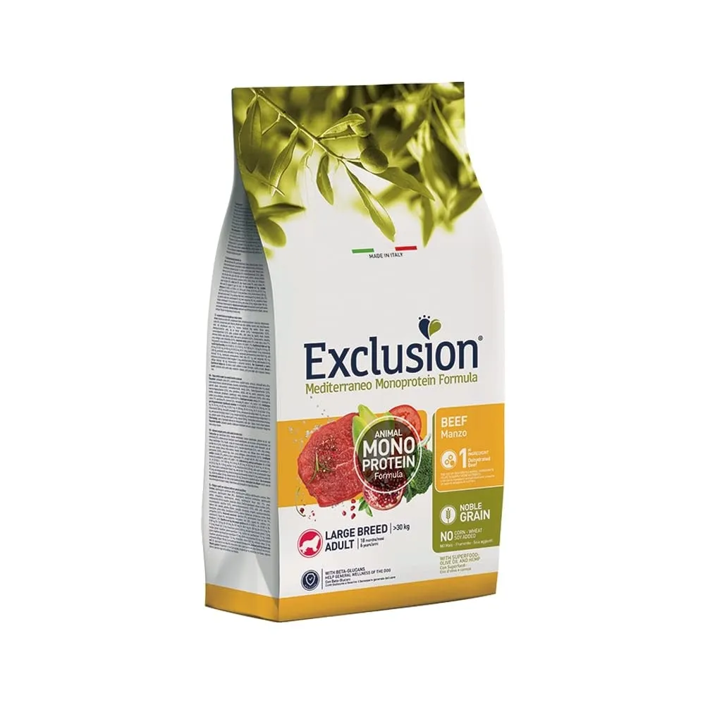 Exclusion Diet Exclusion MEDITERRANEAN MONOPROTEIN Noble Grain Dog Adult Large Beef 12 - immagine 1