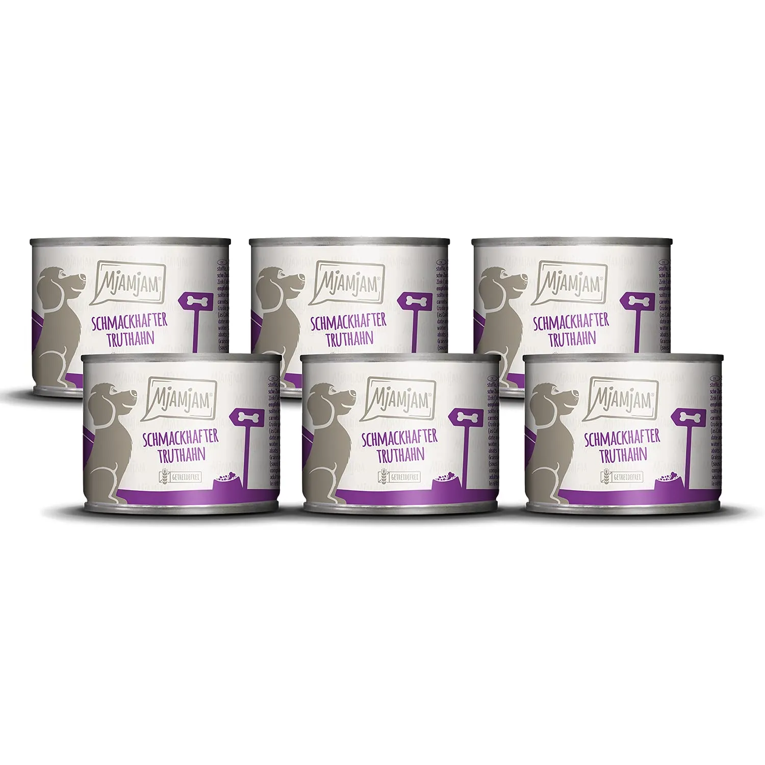 MjAMjAM - cibo umido premium per cani - gustoso tacchino con deliziose carote, confezione da 6 (6 x 200 g), senza cereali con carne extra - immagine 1