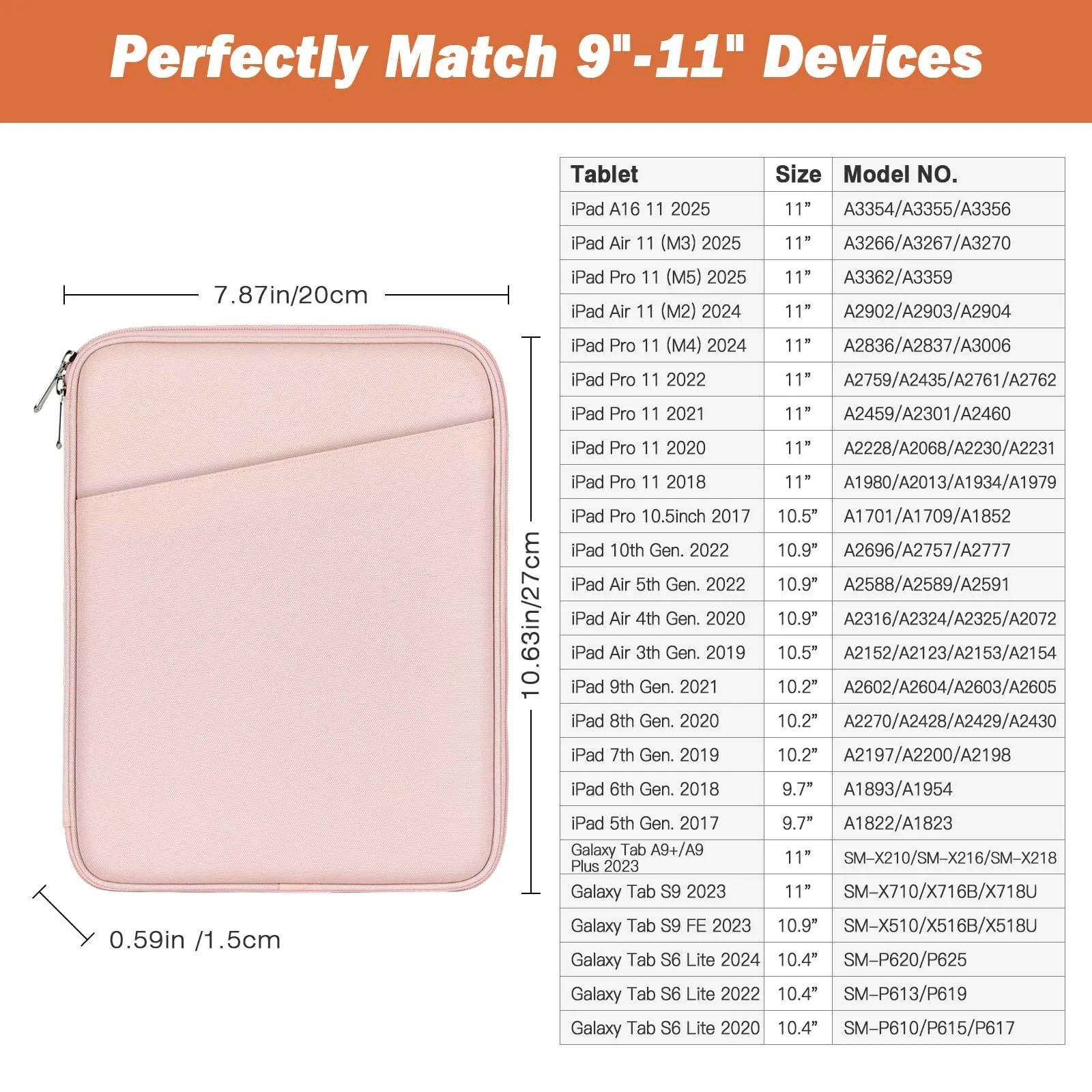 MoKo Borsa Sleeve per Tablet 9-11 Pollici, Imbottita - immagine 2
