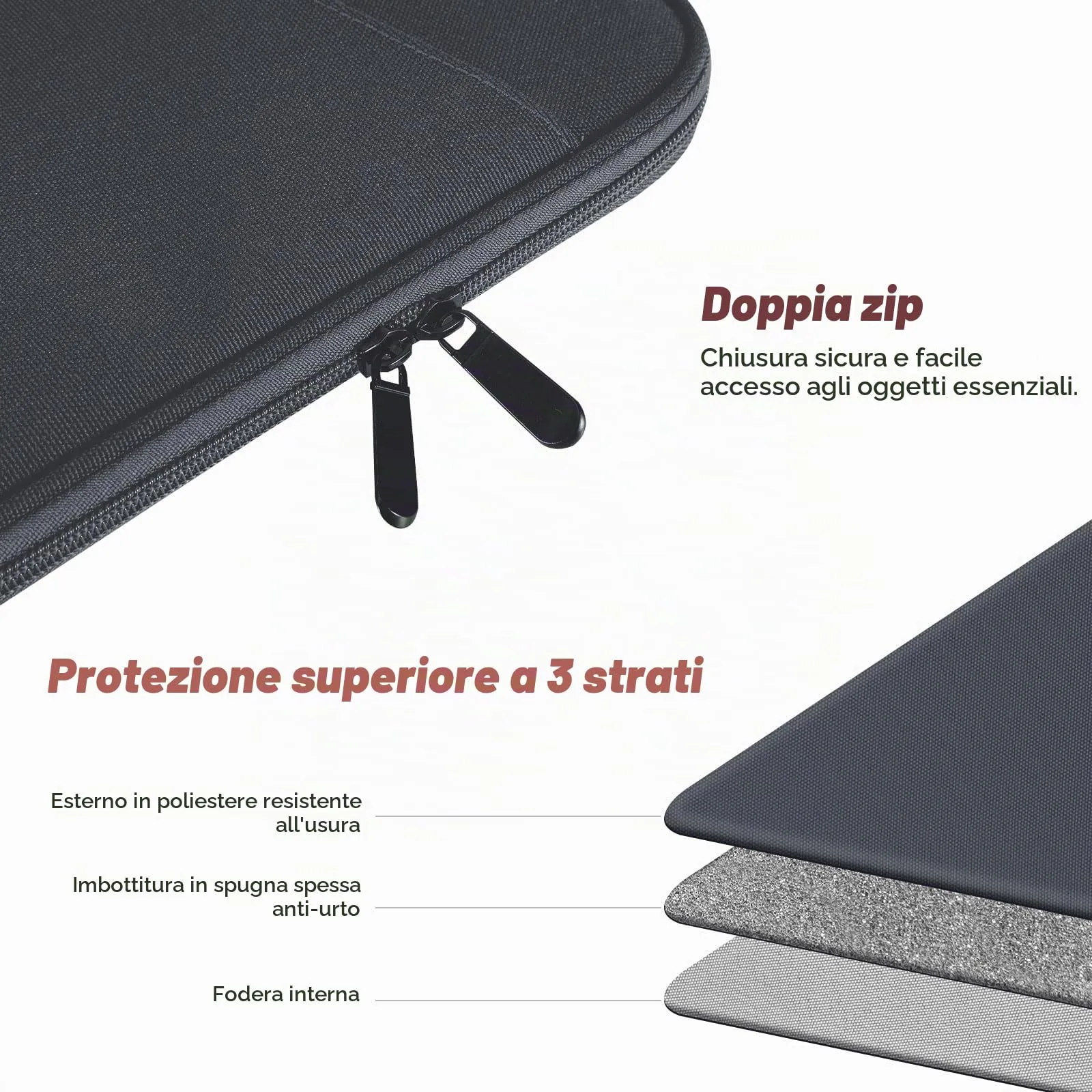 MoKo Borsa Sleeve per Tablet 9-11 Pollici, Imbottita - immagine 5