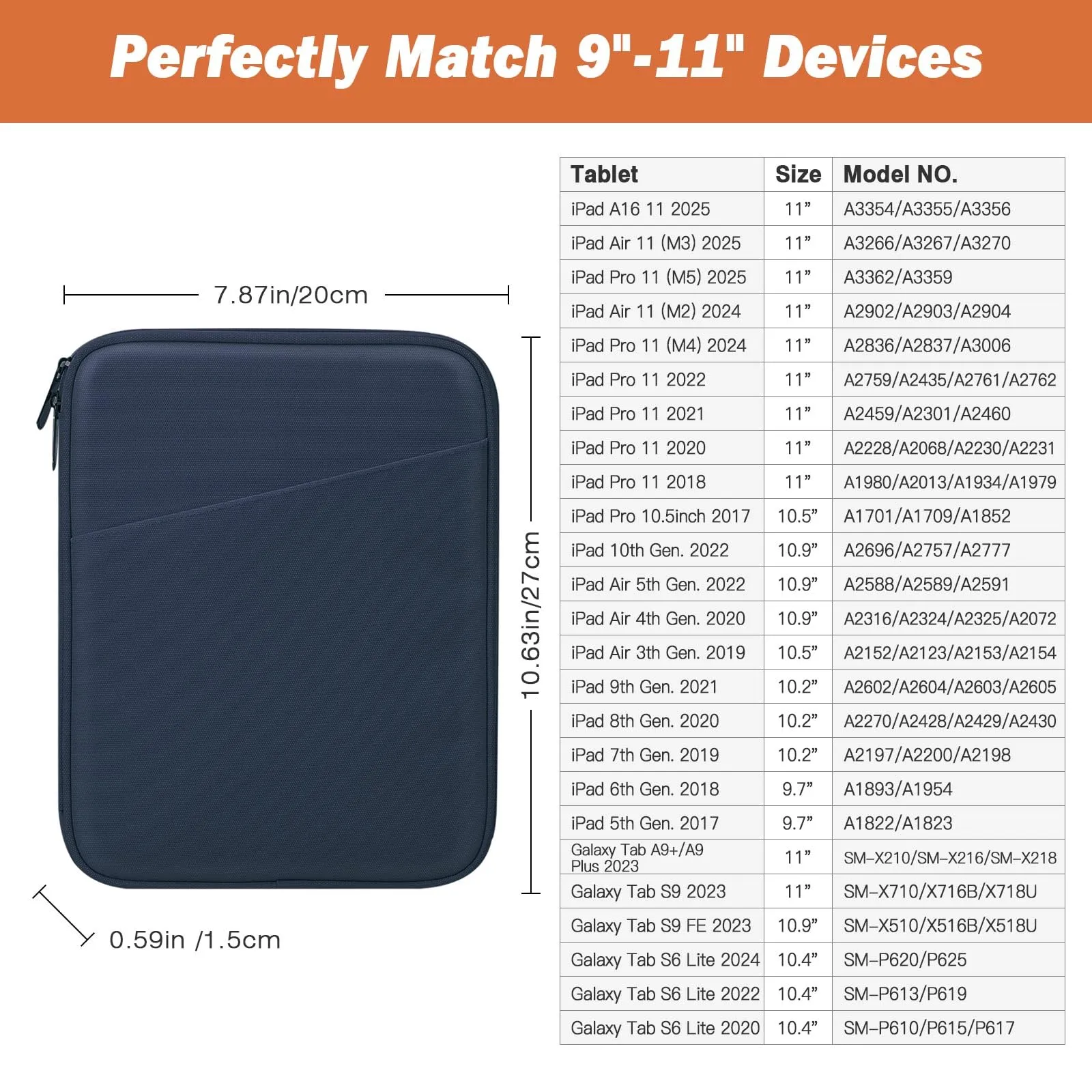MoKo Borsa Sleeve per Tablet 9-11 Pollici, Imbottita - immagine 2