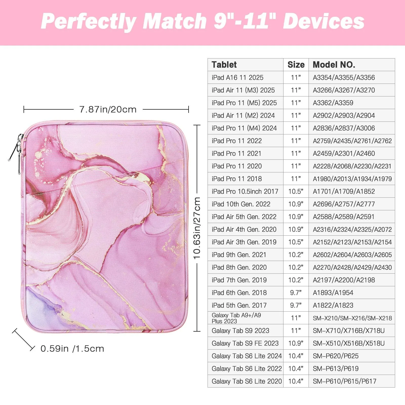 MoKo Borsa Sleeve per Tablet 9-11 Pollici, Imbottita - immagine 2
