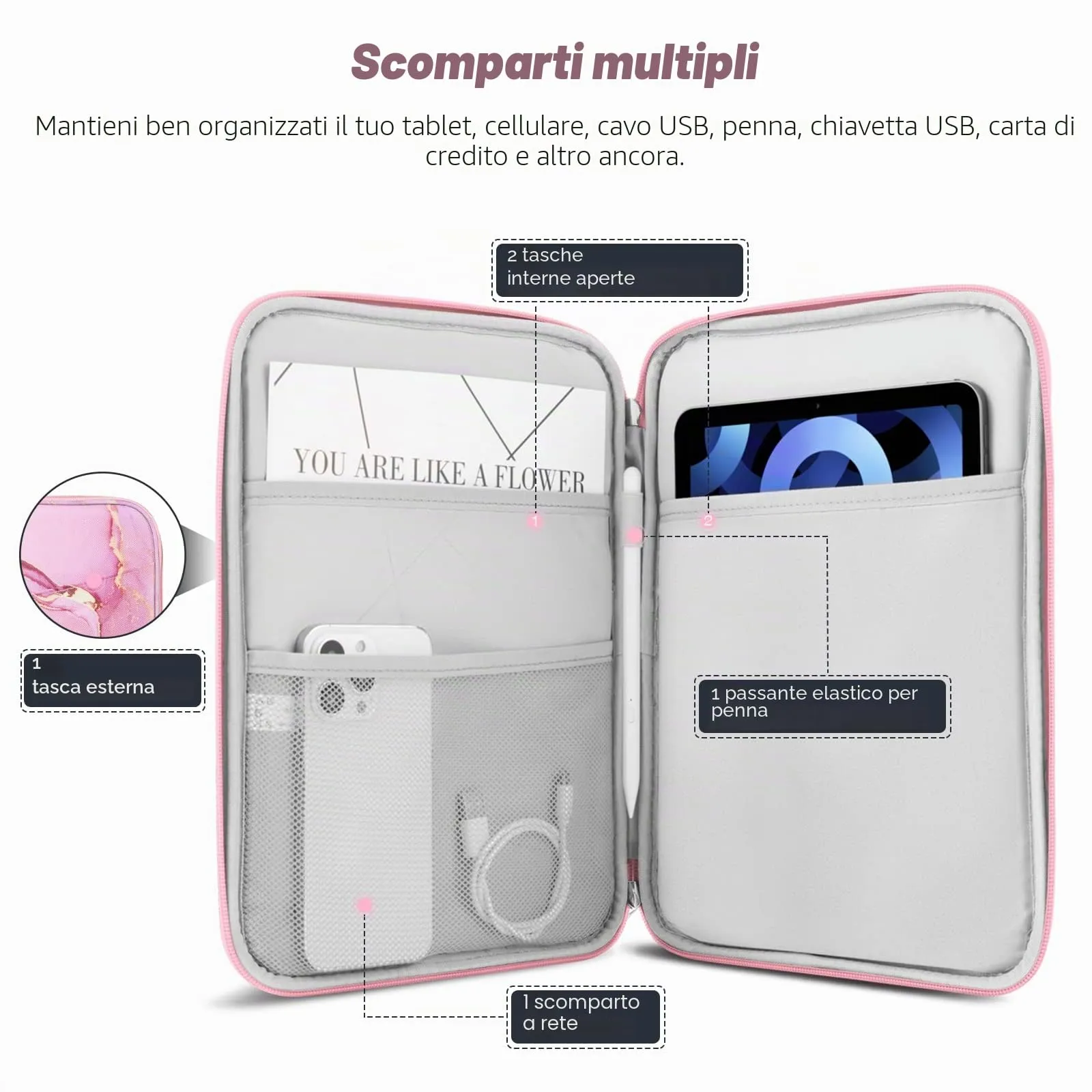 MoKo Borsa Sleeve per Tablet 9-11 Pollici, Imbottita - immagine 3