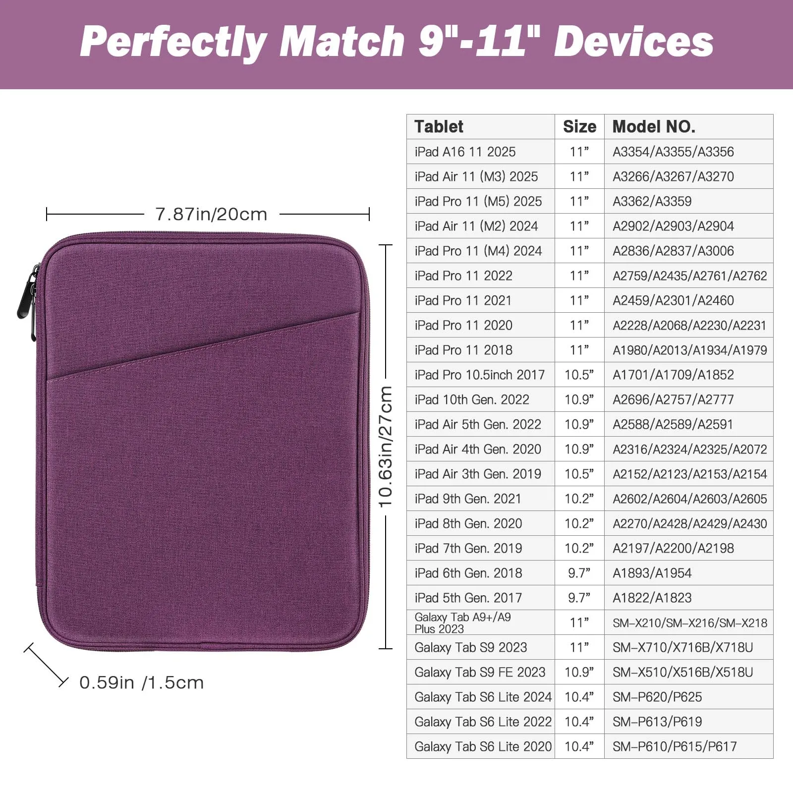 MoKo Borsa Sleeve per Tablet 9-11 Pollici, Imbottita - immagine 2