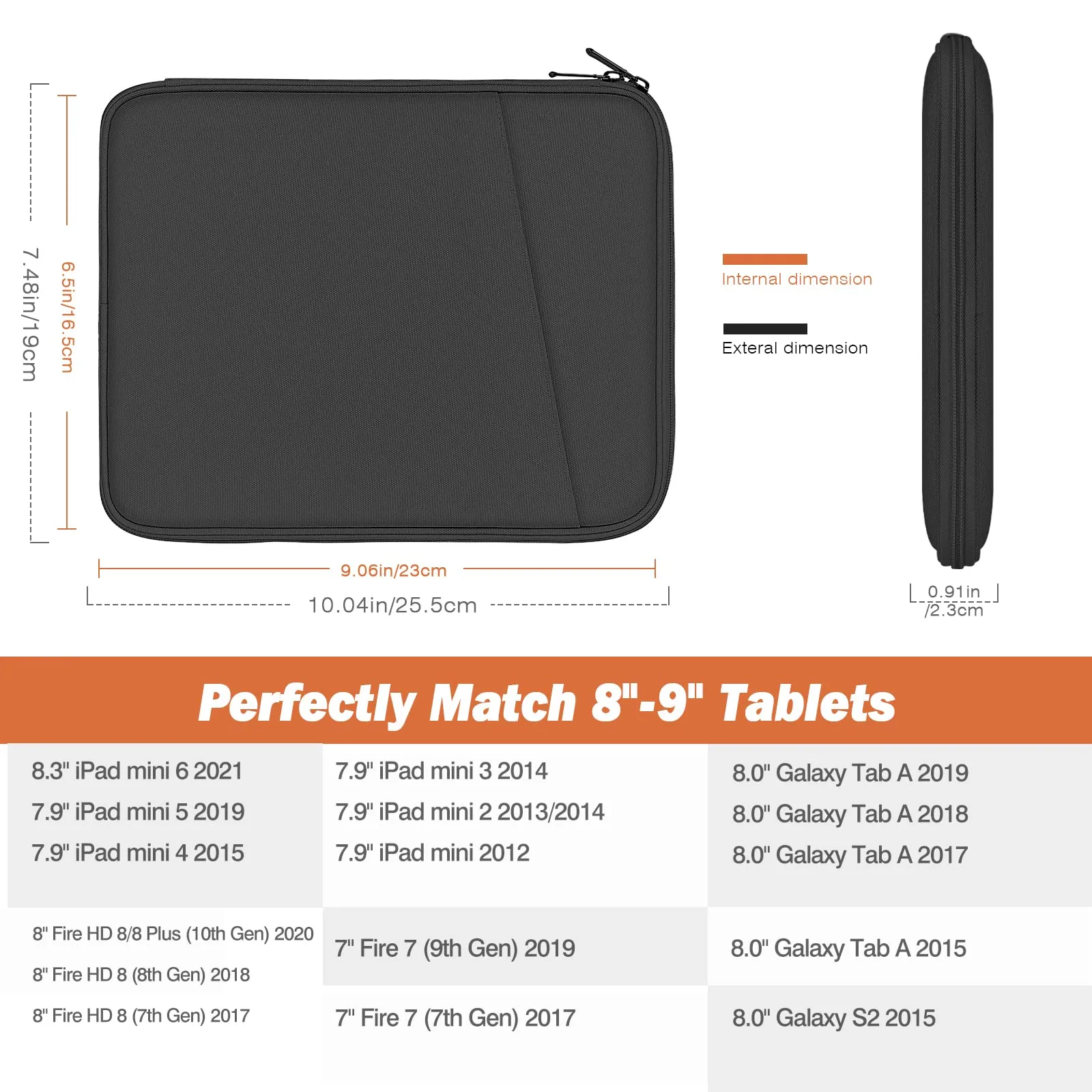 MoKo Borsa Sleeve per Tablet 8-9 Pollici con Tasca - immagine 2