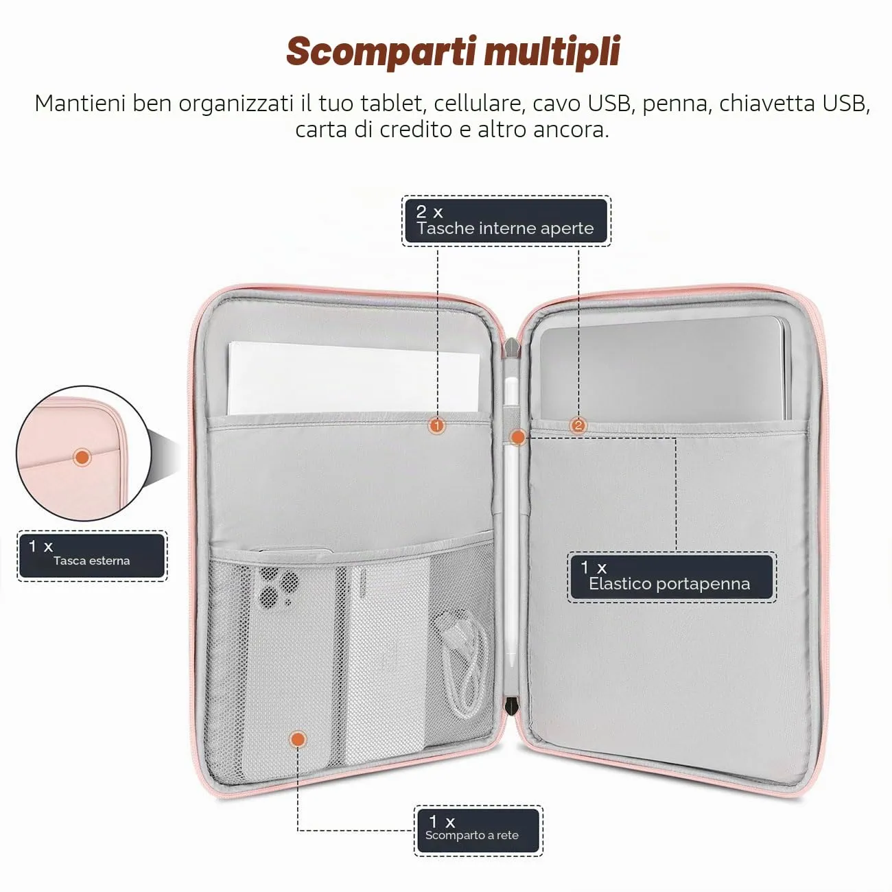 MoKo Borsa per tablet 13 pollici con tasca - immagine 3