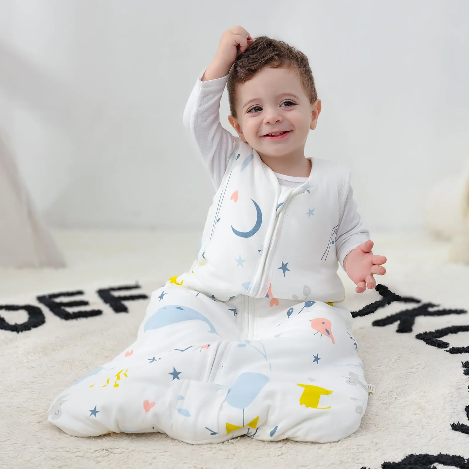 Mosebears Sacco nanna invernale per bambini, 2,5 Tog, sacco nanna per bambini,cotone, per diverse misure, dalla nascita all'età di 24 mesi (animale, 0-6 mesi) - immagine 4