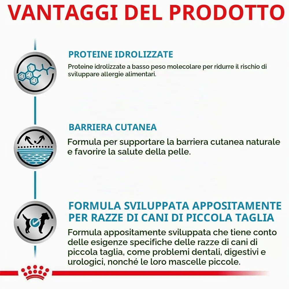 Royal Canin Veterinary Hypoallergenic Small Dogs | 3,5 kg | Alimento dietetico completo per cani di piccola taglia adulti | Per ridurre i segni di intolleranza ai nutrienti - immagine 3