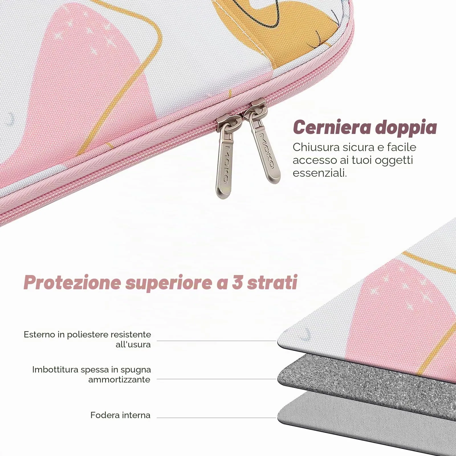 MoKo Borsa Sleeve per Tablet 9-11 Pollici, Imbottita - immagine 5