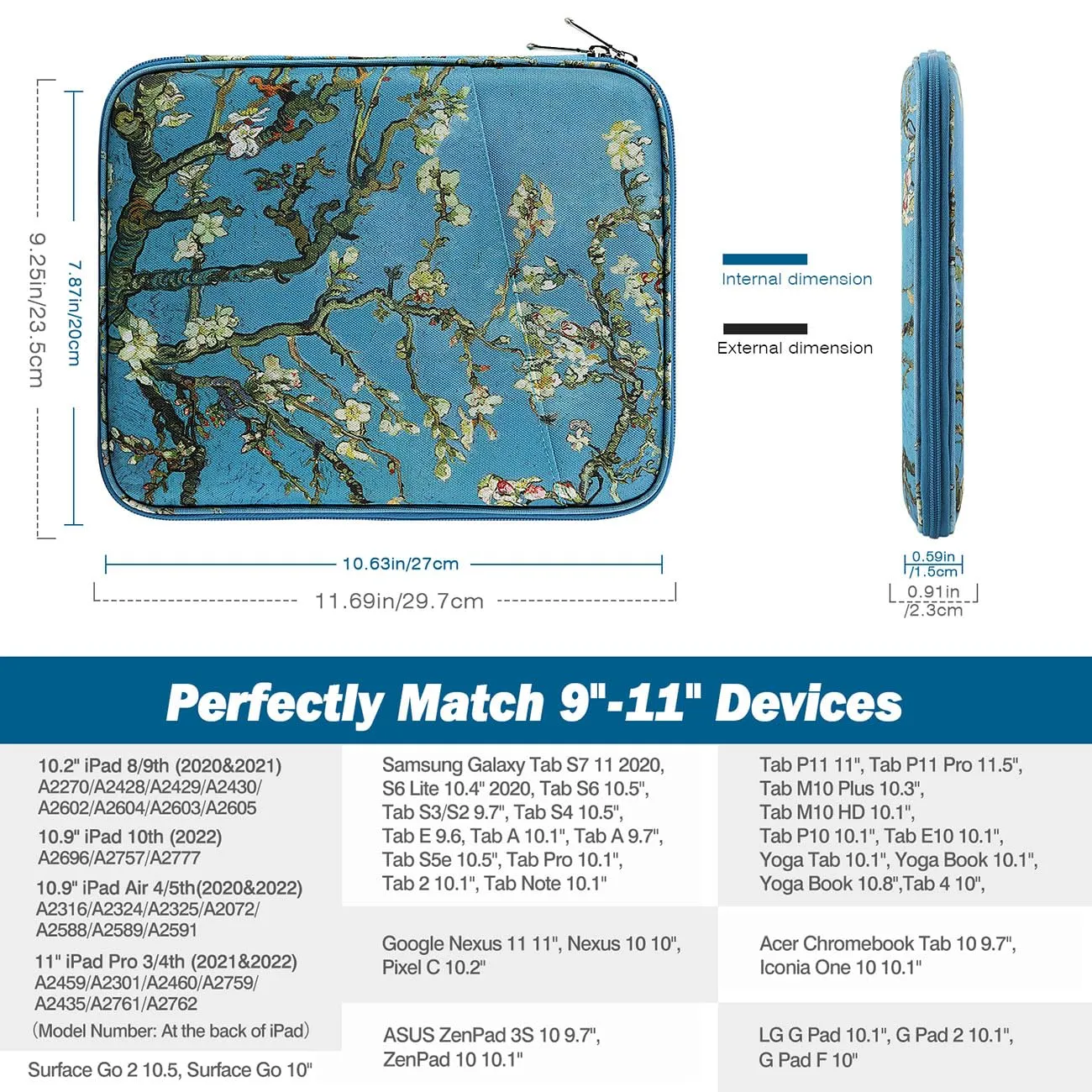 MoKo Borsa Sleeve per Tablet 9-11 Pollici, Imbottita - immagine 2