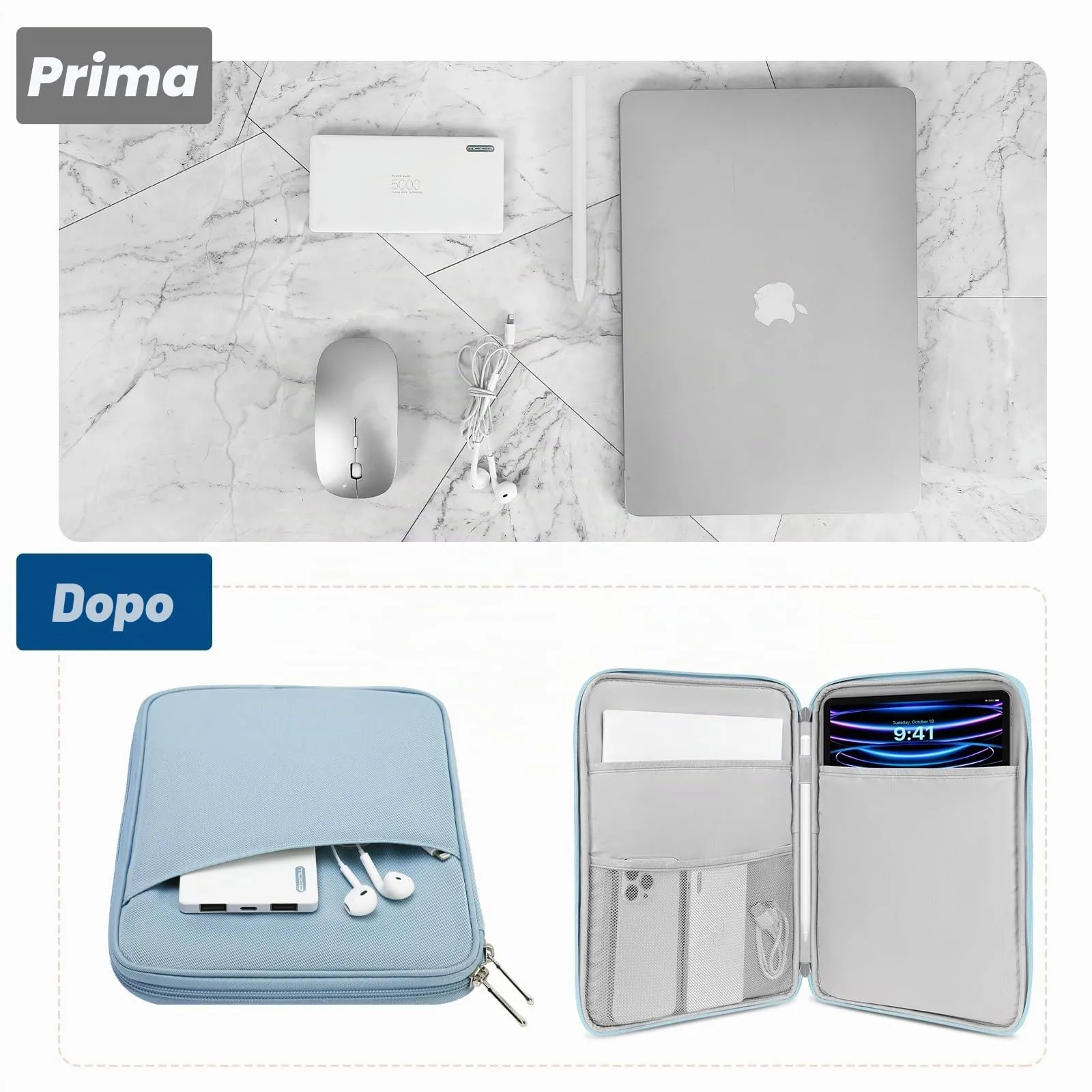 MoKo Borsa Sleeve per Tablet 13 Pollici con Tasca - immagine 4