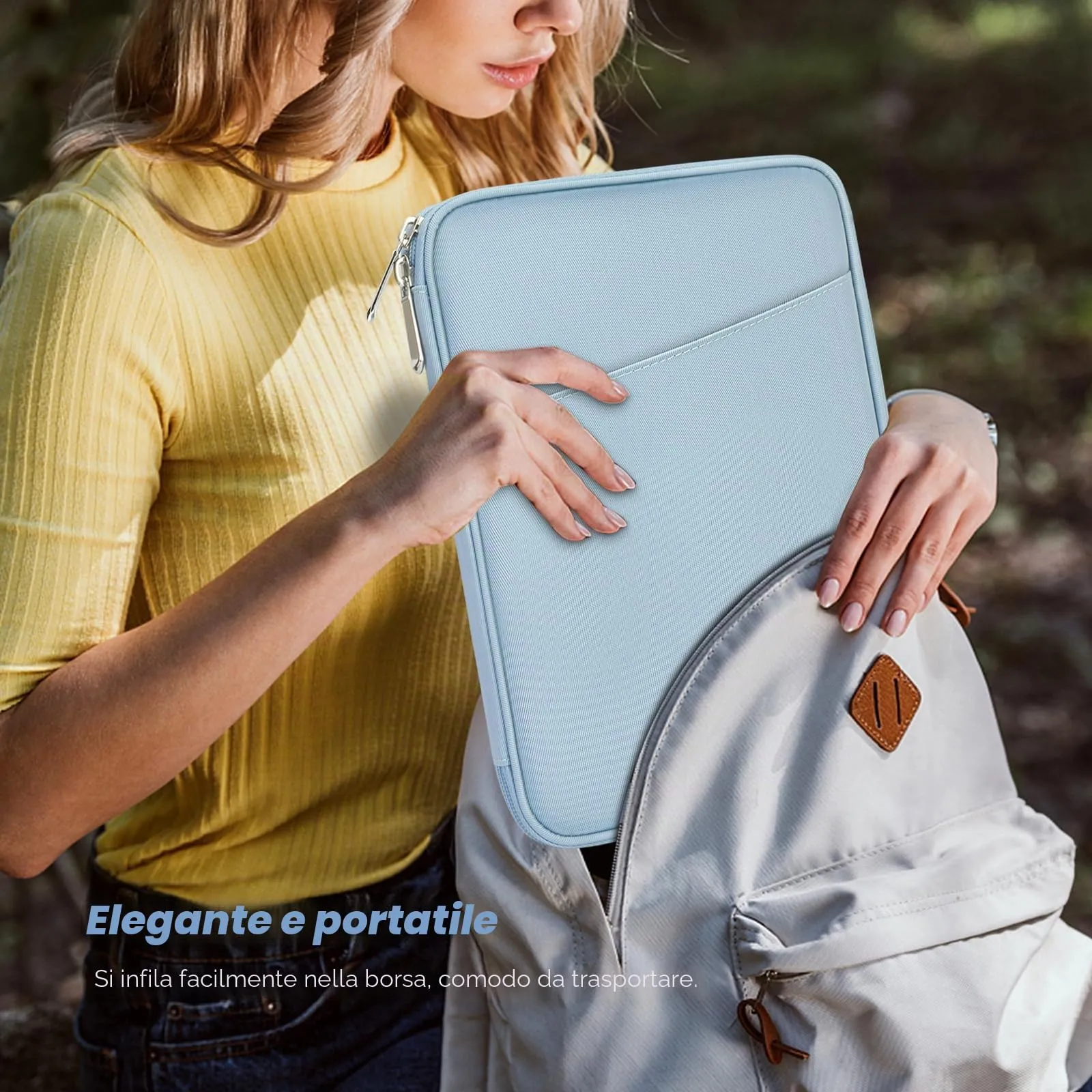 MoKo Borsa Sleeve per Tablet 13 Pollici con Tasca - immagine 6