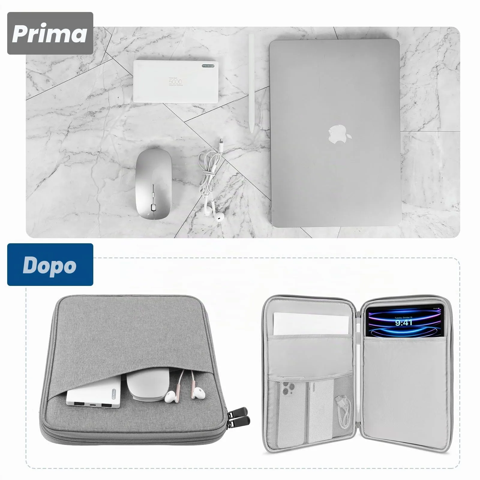 MoKo Borsa Sleeve per Tablet 13 Pollici con Tasca - immagine 4
