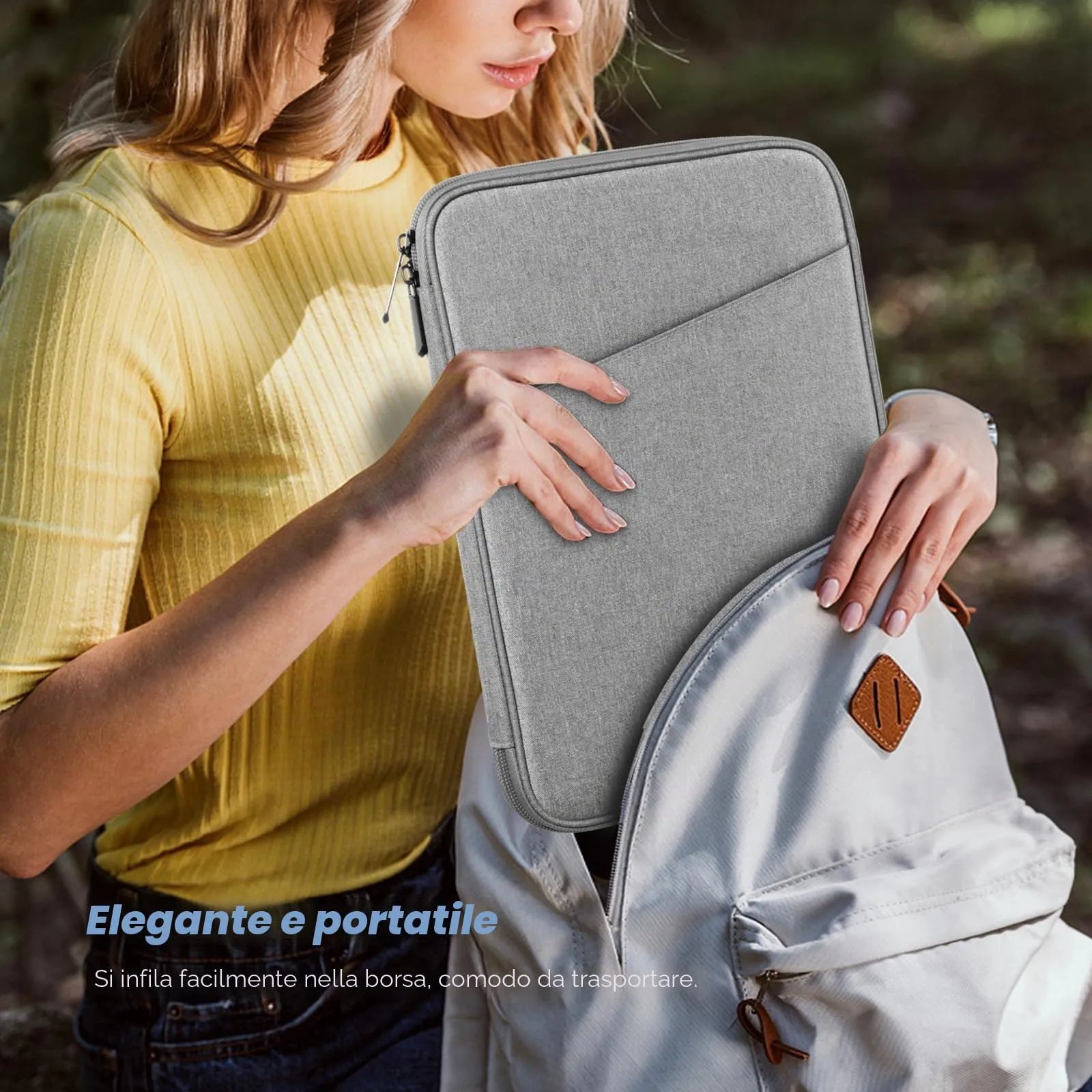 MoKo Borsa Sleeve per Tablet 13 Pollici con Tasca - immagine 6