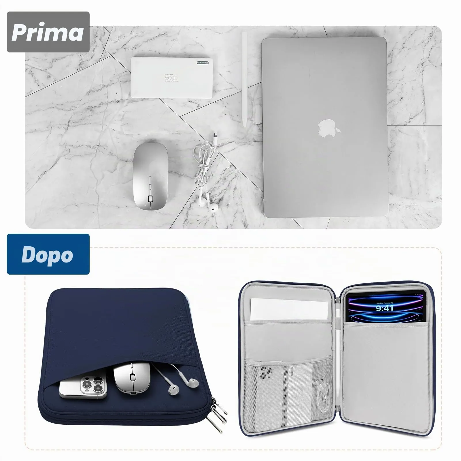 MoKo Borsa Sleeve per Tablet 13 Pollici con Tasca - immagine 4