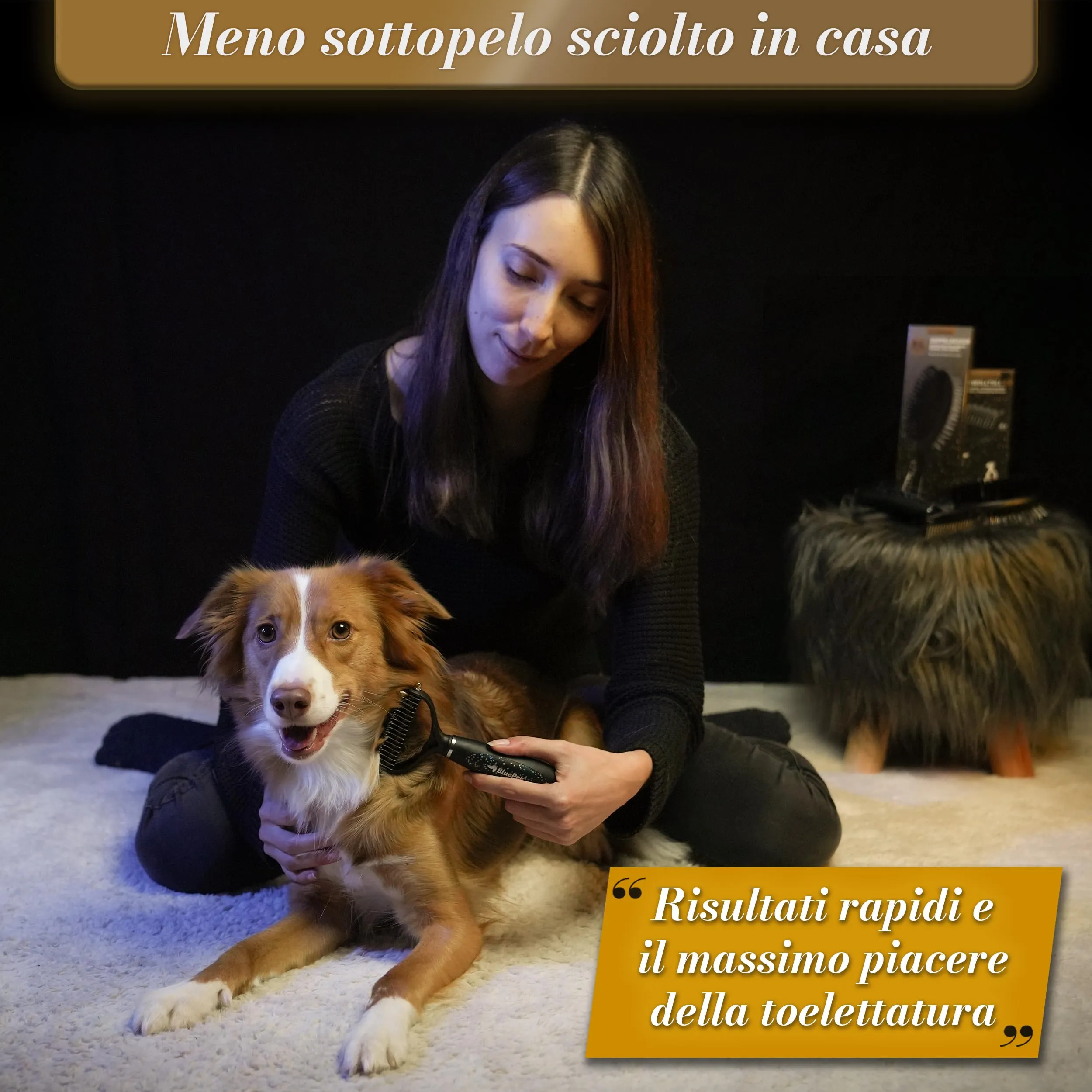 BluePet Spazzola per Cani & Gatto, Pettine Pelo Lungo, Cardatore Sottopelo - immagine 3
