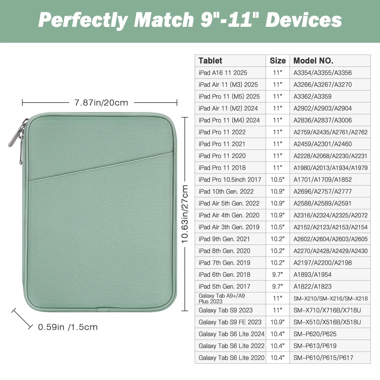 MoKo Borsa Sleeve per Tablet 9-11 Pollici, Imbottita - immagine 2