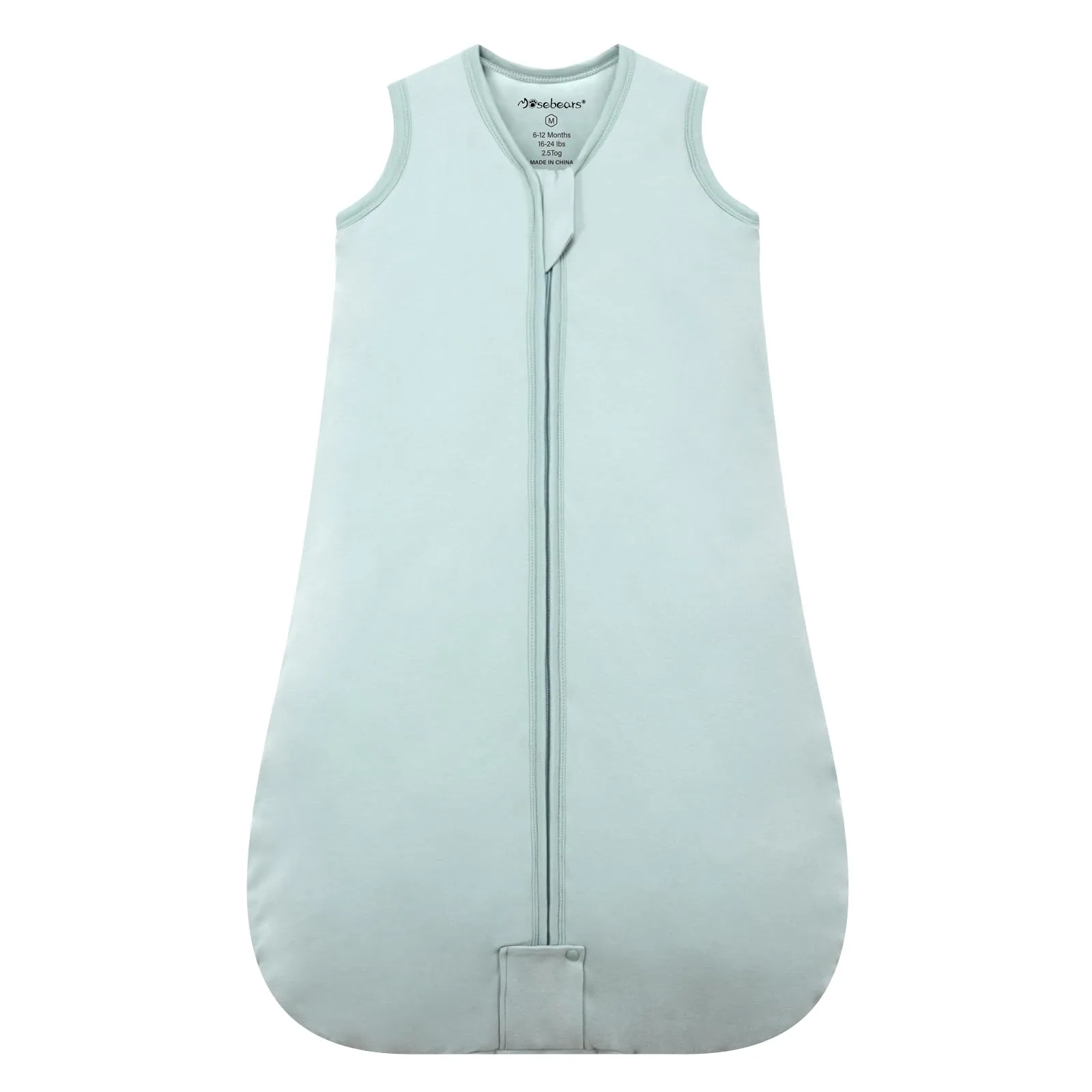 Mosebears Sacco nanna invernale per bambini, 2,5 Tog,Cotone, per diverse misure dalla nascita fino all'età di 24 mesi (Calm Sage, 12-18 mesi) - immagine 1