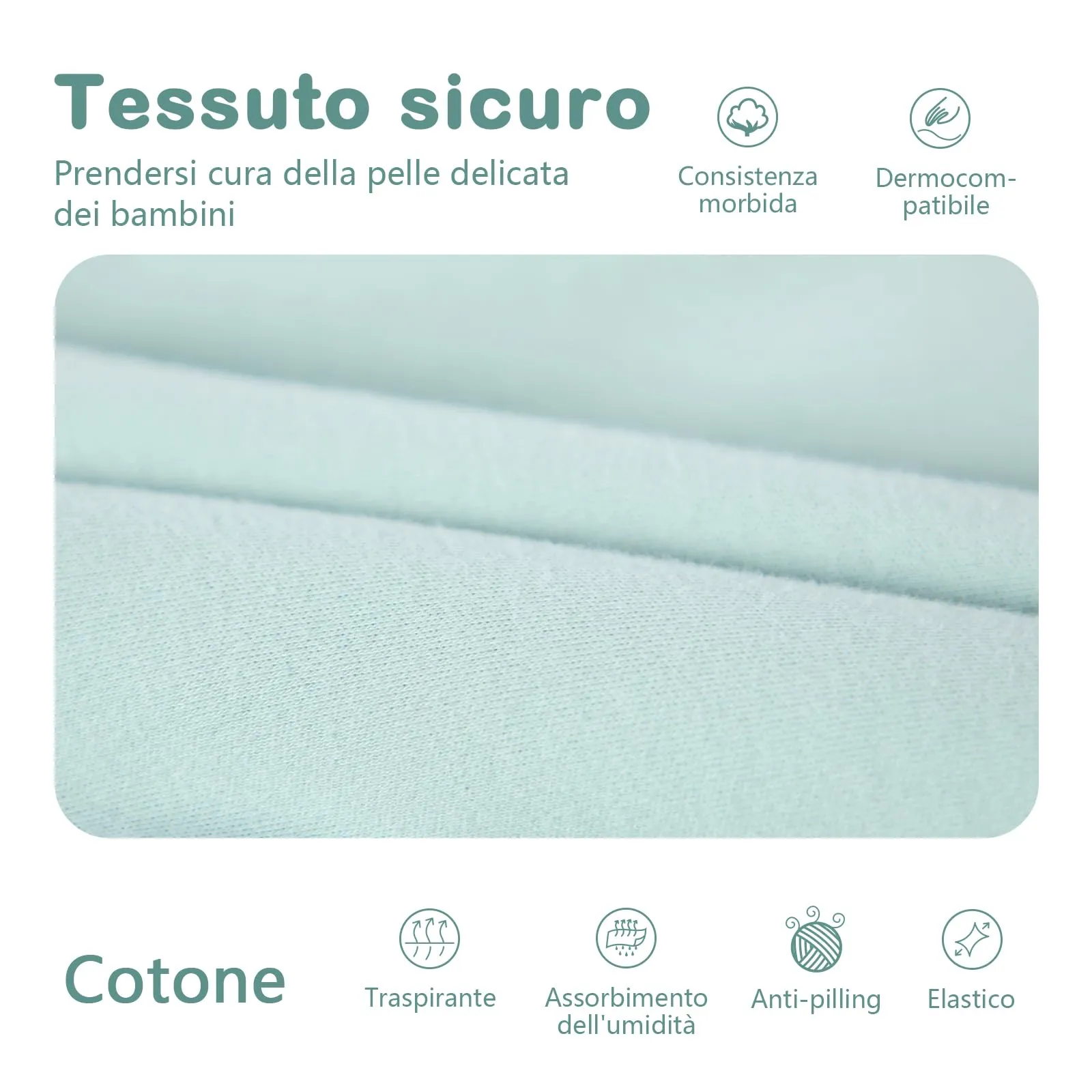Mosebears Sacco nanna invernale per bambini, 2,5 Tog,Cotone, per diverse misure dalla nascita fino all'età di 24 mesi (Calm Sage, 12-18 mesi) - immagine 3