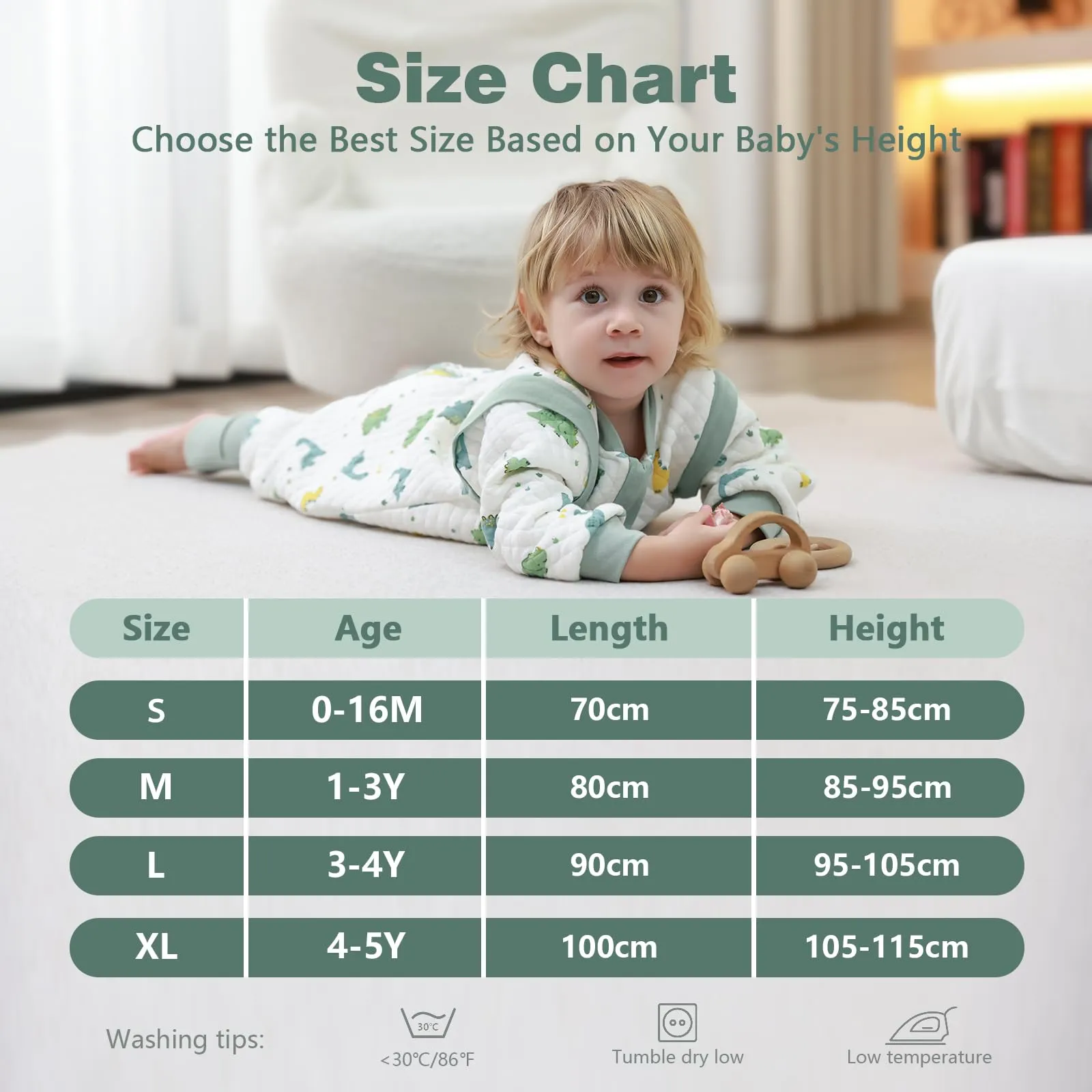 MIKAFEN Sacco Nanna Con Piedi Bambini 2.0 Tog, Maniche Rimovibili,18-36mesi - immagine 5