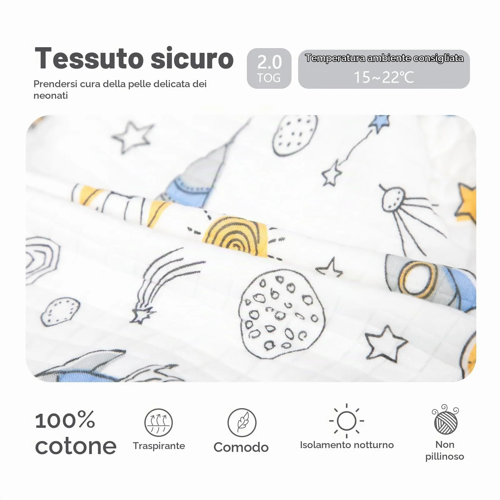 MIKAFEN Sacco Nanna Con Piedi Bambini 2.0 Tog, Maniche Rimovibili,4-5 Anni - immagine 6