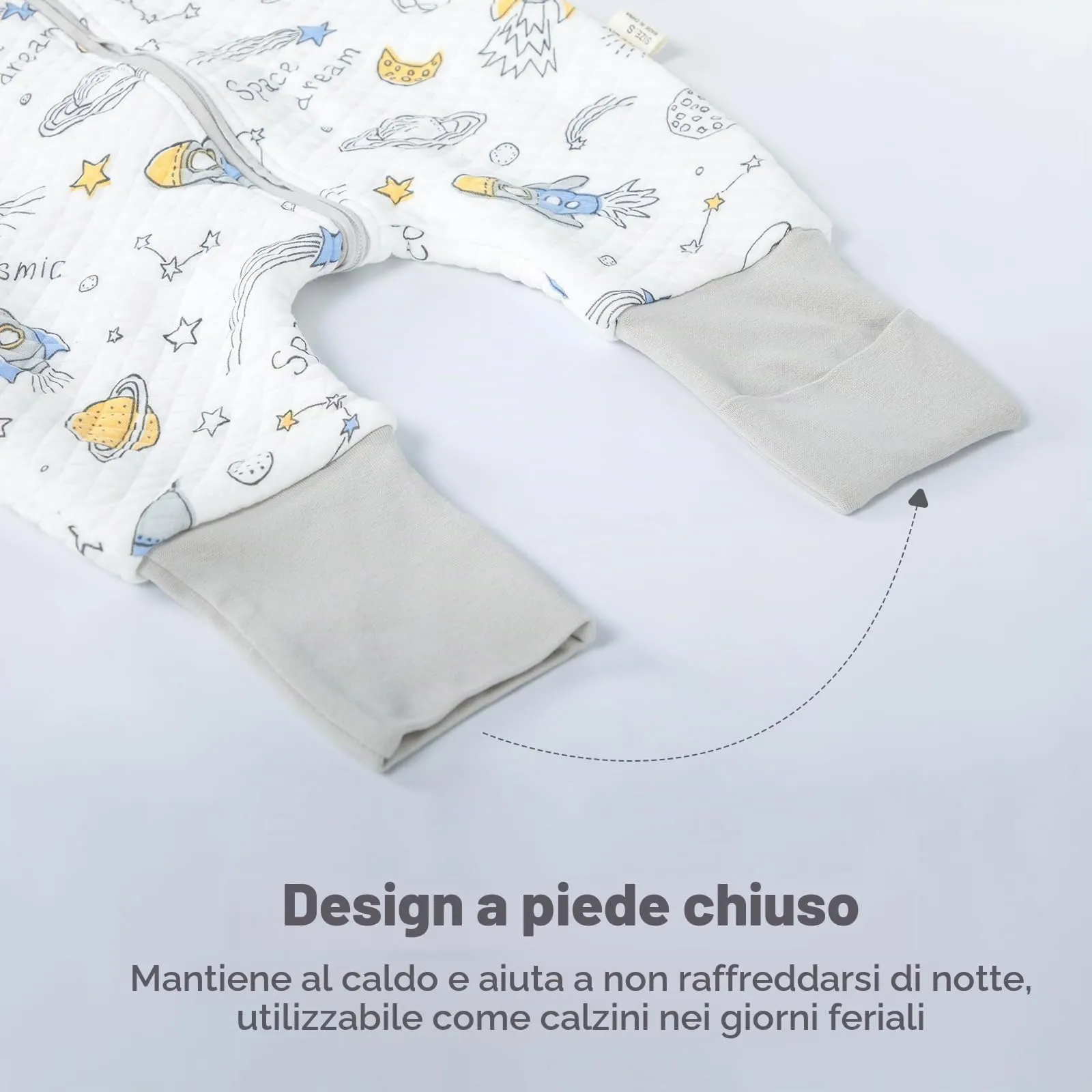 MIKAFEN Sacco Nanna Con Piedi Bambini 2.0 Tog, Maniche Rimovibili,4-5 Anni - immagine 7
