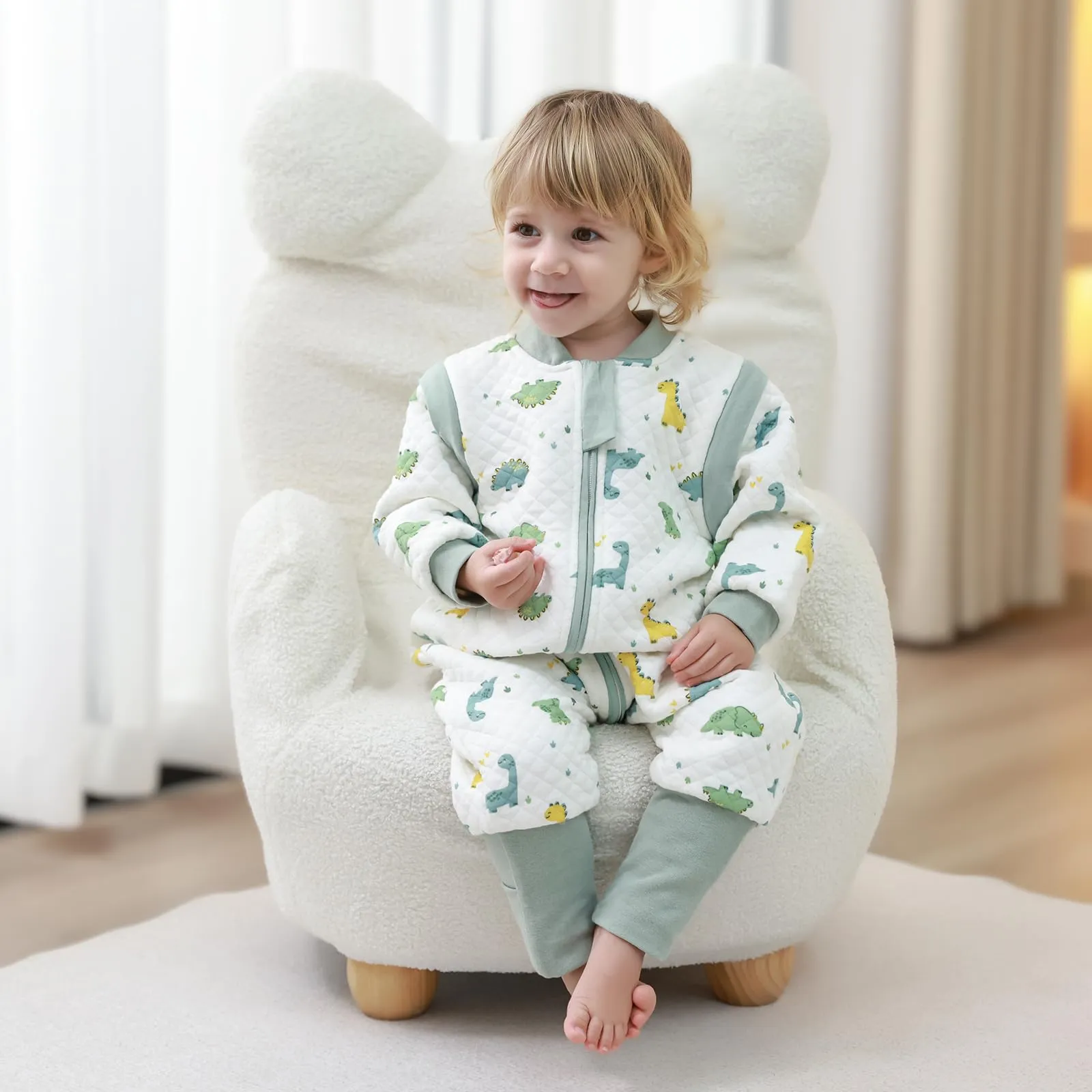 MIKAFEN Sacco Nanna Con Piedi Bambini 2.0 Tog, Maniche Rimovibili,6-18 mesi - immagine 2