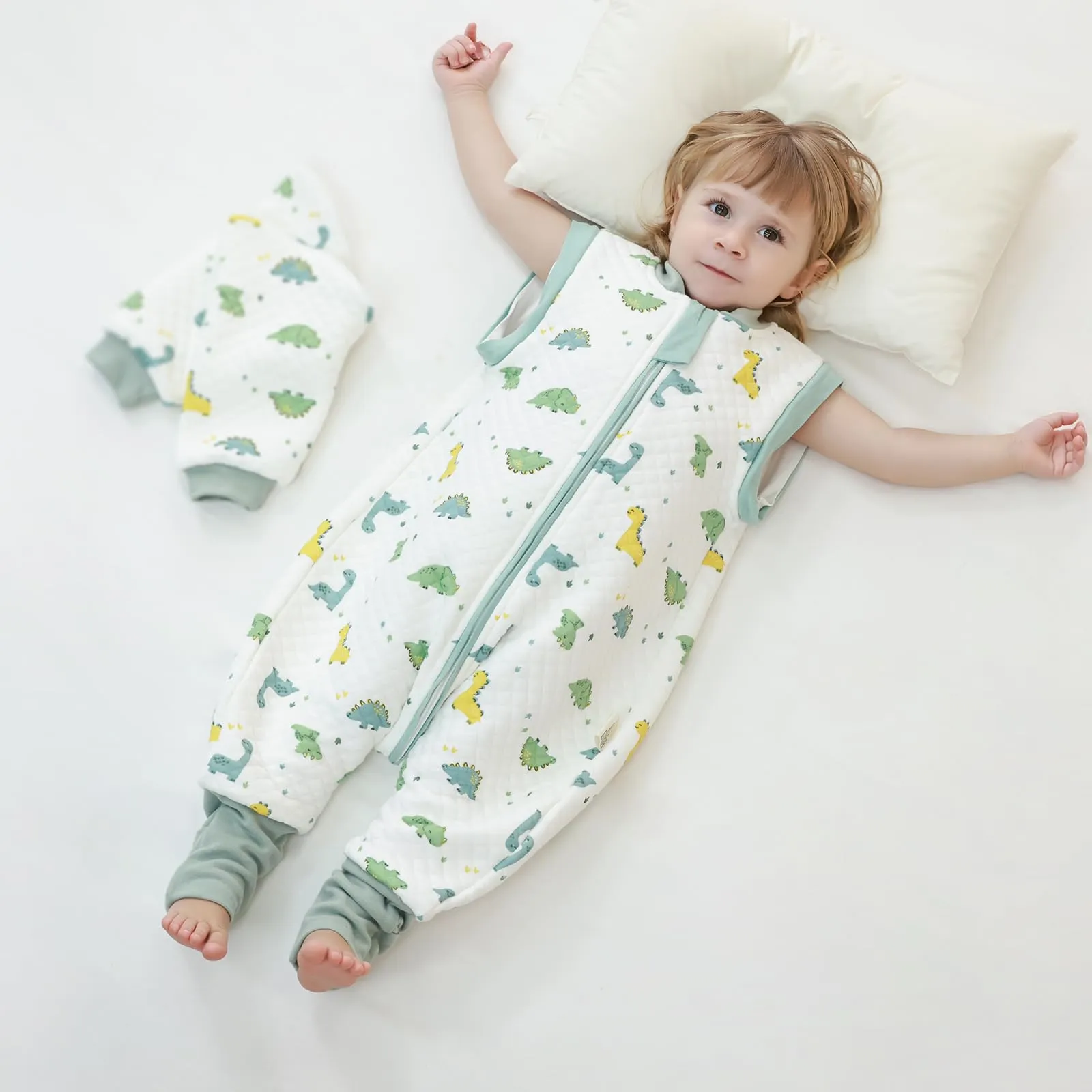 MIKAFEN Sacco Nanna Con Piedi Bambini 2.0 Tog, Maniche Rimovibili,3-4 Anni - immagine 8