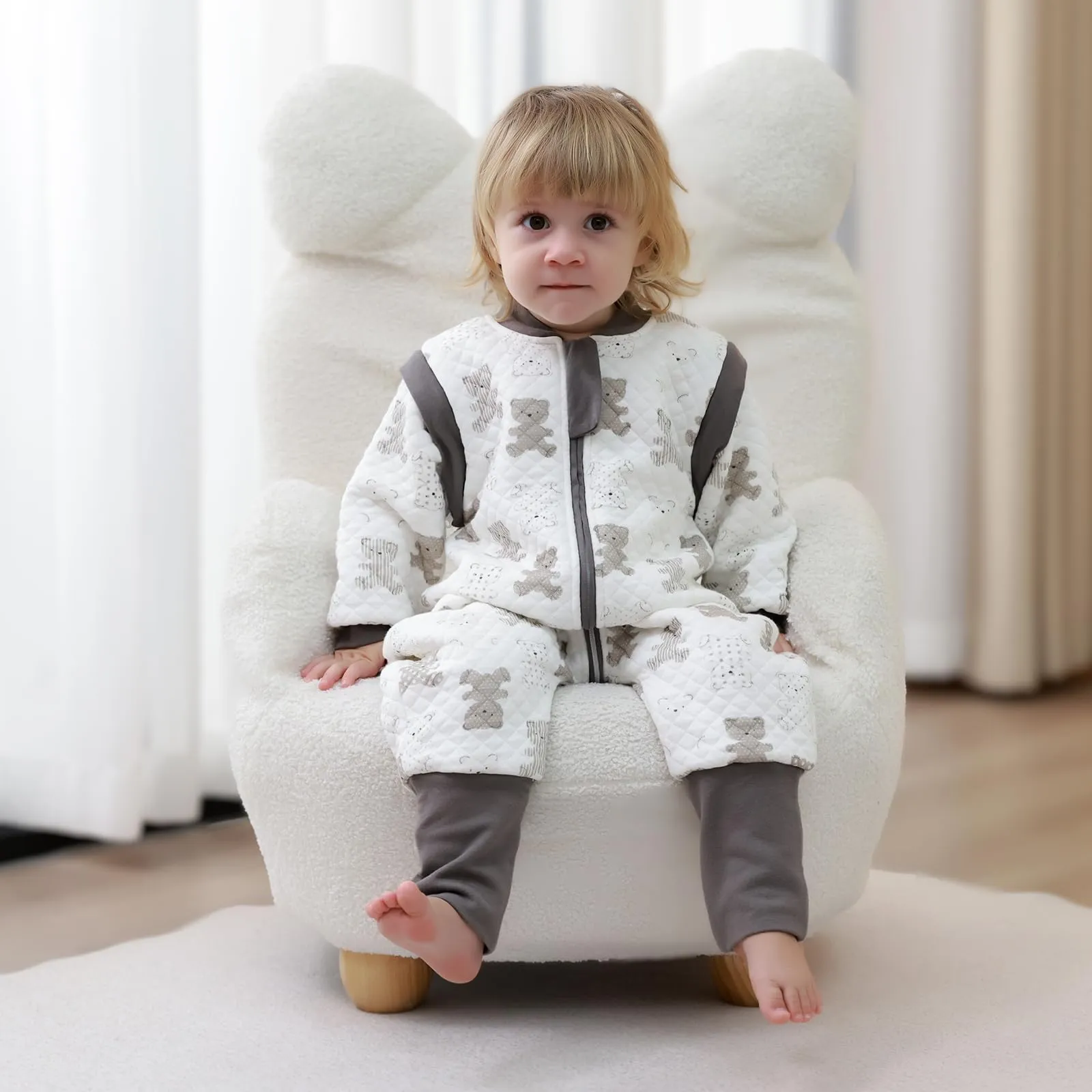 MIKAFEN Sacco Nanna Con Piedi Bambini 2.0 Tog, Maniche Rimovibili,6-18 mesi - immagine 2