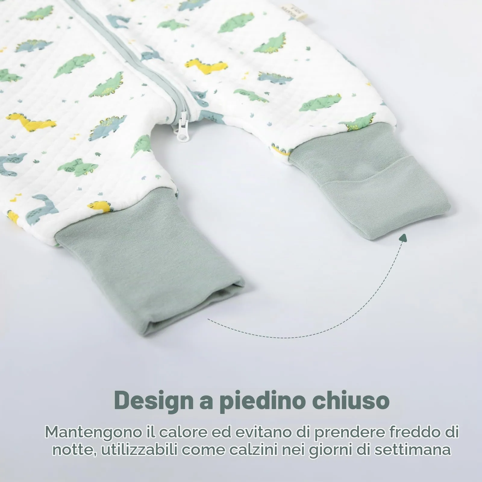 MIKAFEN Sacco Nanna Con Piedi Bambini 2.0 Tog, Maniche Rimovibili,4-5 Anni - immagine 7