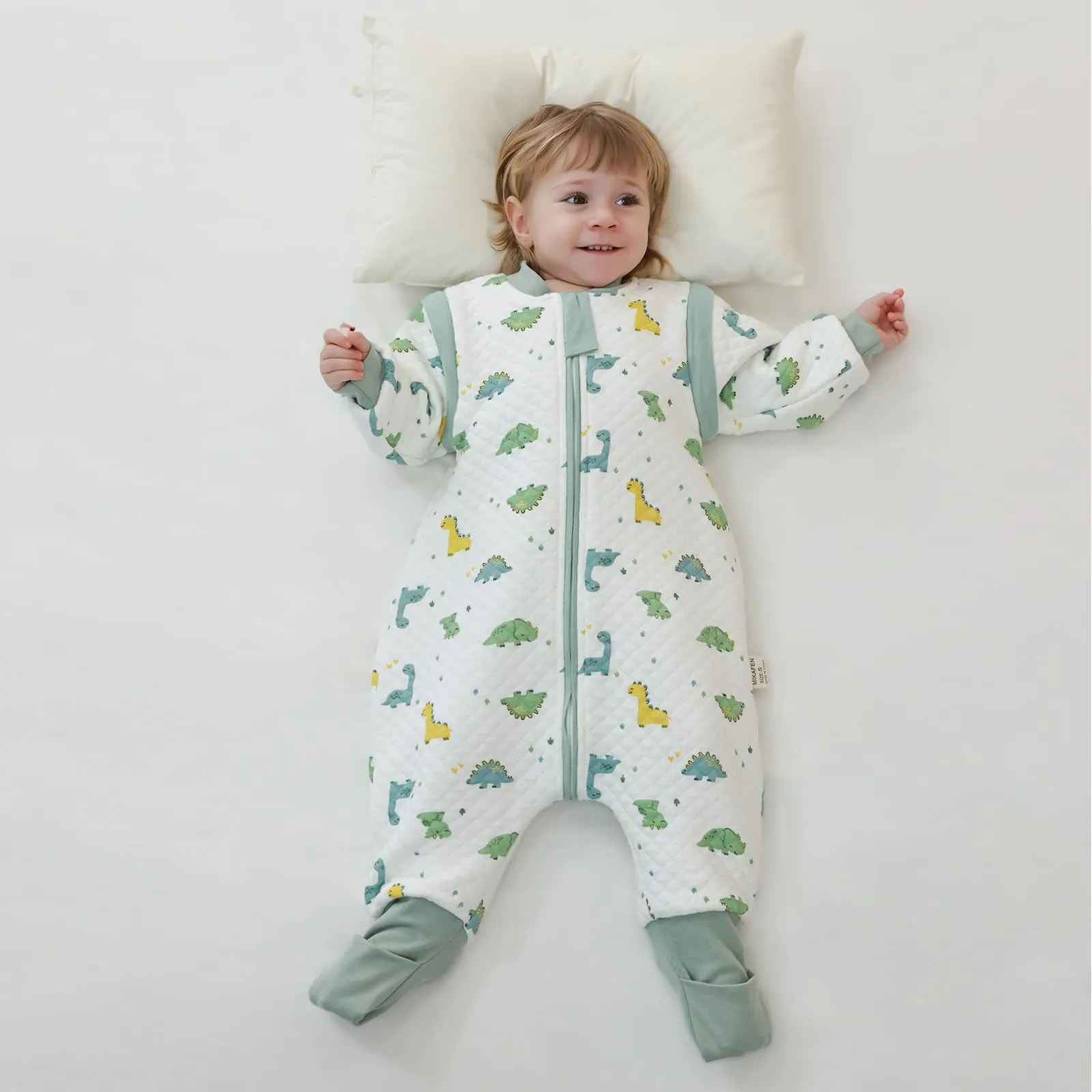 MIKAFEN Sacco Nanna Con Piedi Bambini 2.0 Tog, Maniche Rimovibili,4-5 Anni - immagine 9