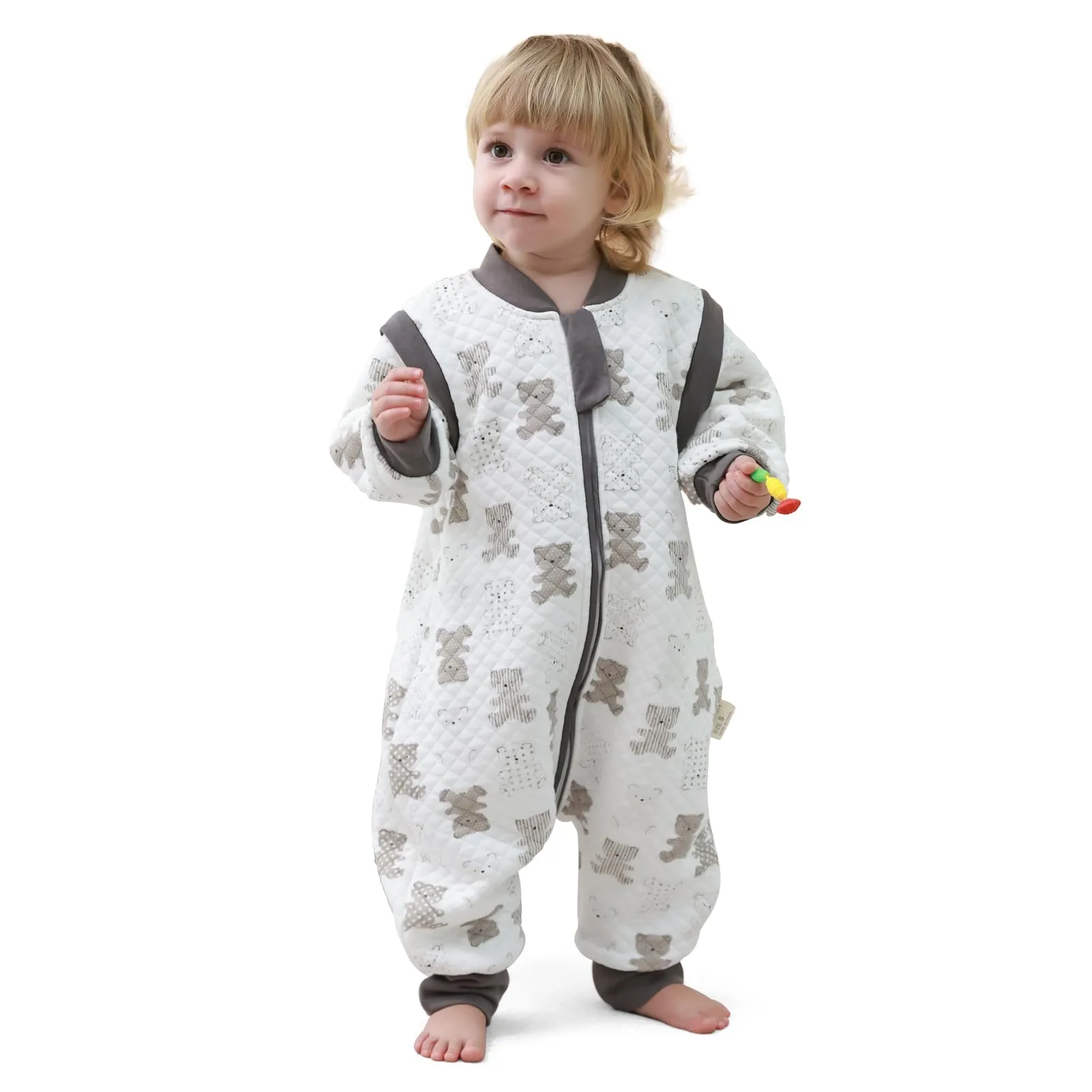 MIKAFEN Sacco Nanna Con Piedi Bambini 2.0 Tog, Maniche Rimovibili,18-36mesi - immagine 1