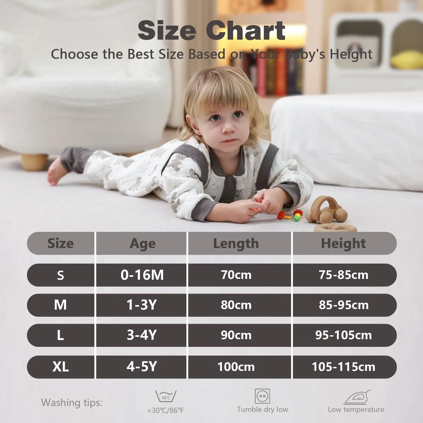 MIKAFEN Sacco Nanna Con Piedi Bambini 2.0 Tog, Maniche Rimovibili,18-36mesi - immagine 5
