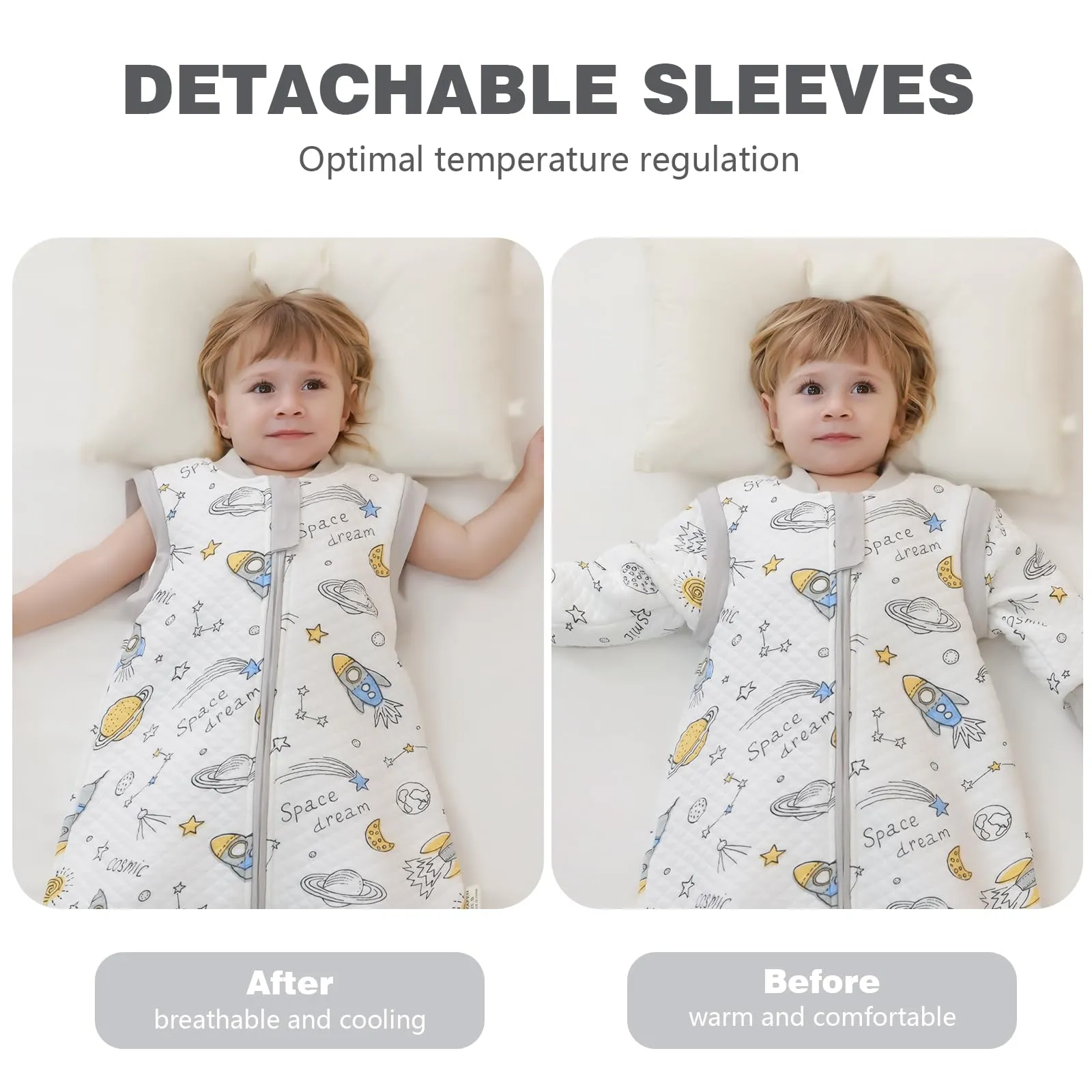 MIKAFEN Sacco Nanna Con Piedi Bambini 2.0 Tog, Maniche Rimovibili,3-4 Anni - immagine 4