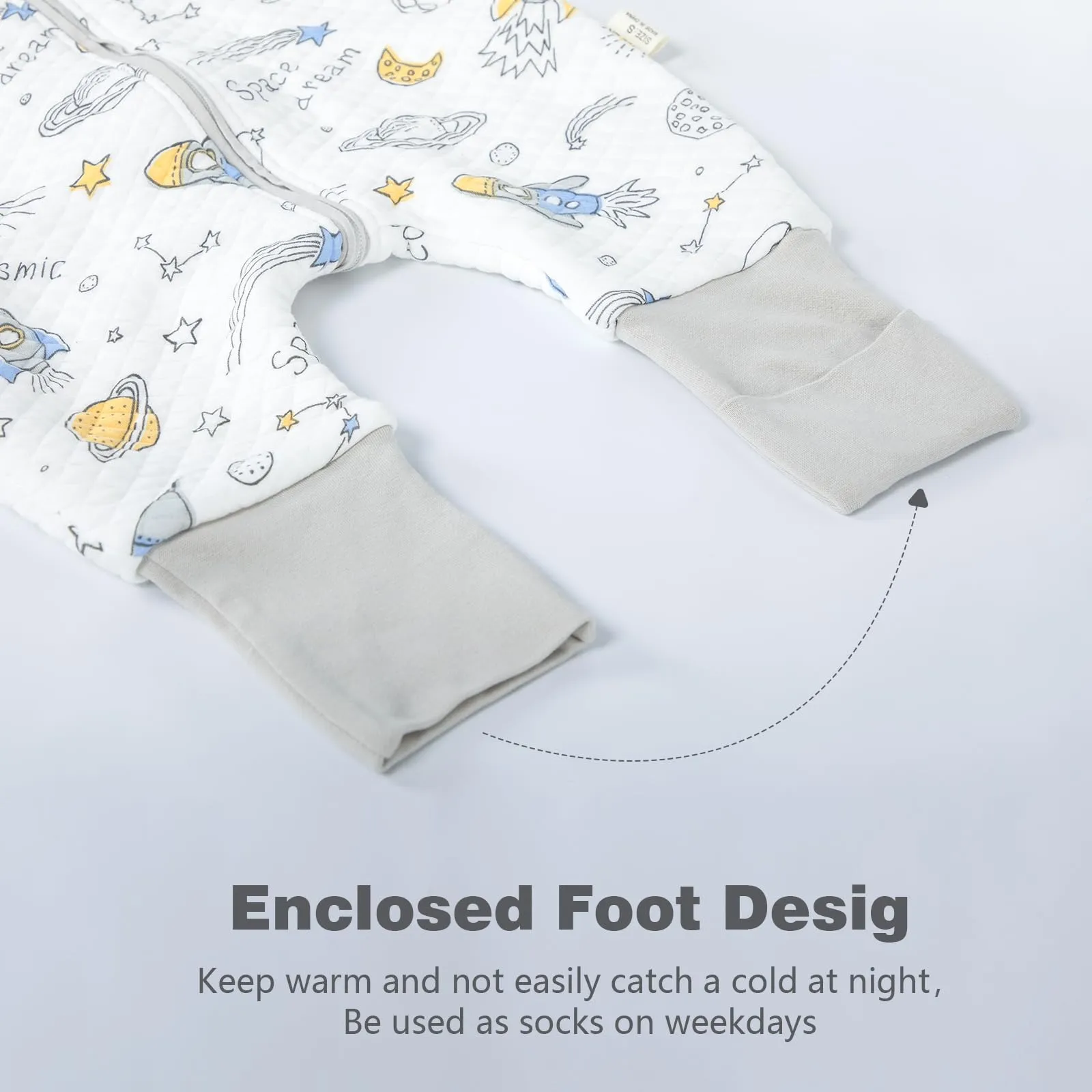 MIKAFEN Sacco Nanna Con Piedi Bambini 2.0 Tog, Maniche Rimovibili,3-4 Anni - immagine 7