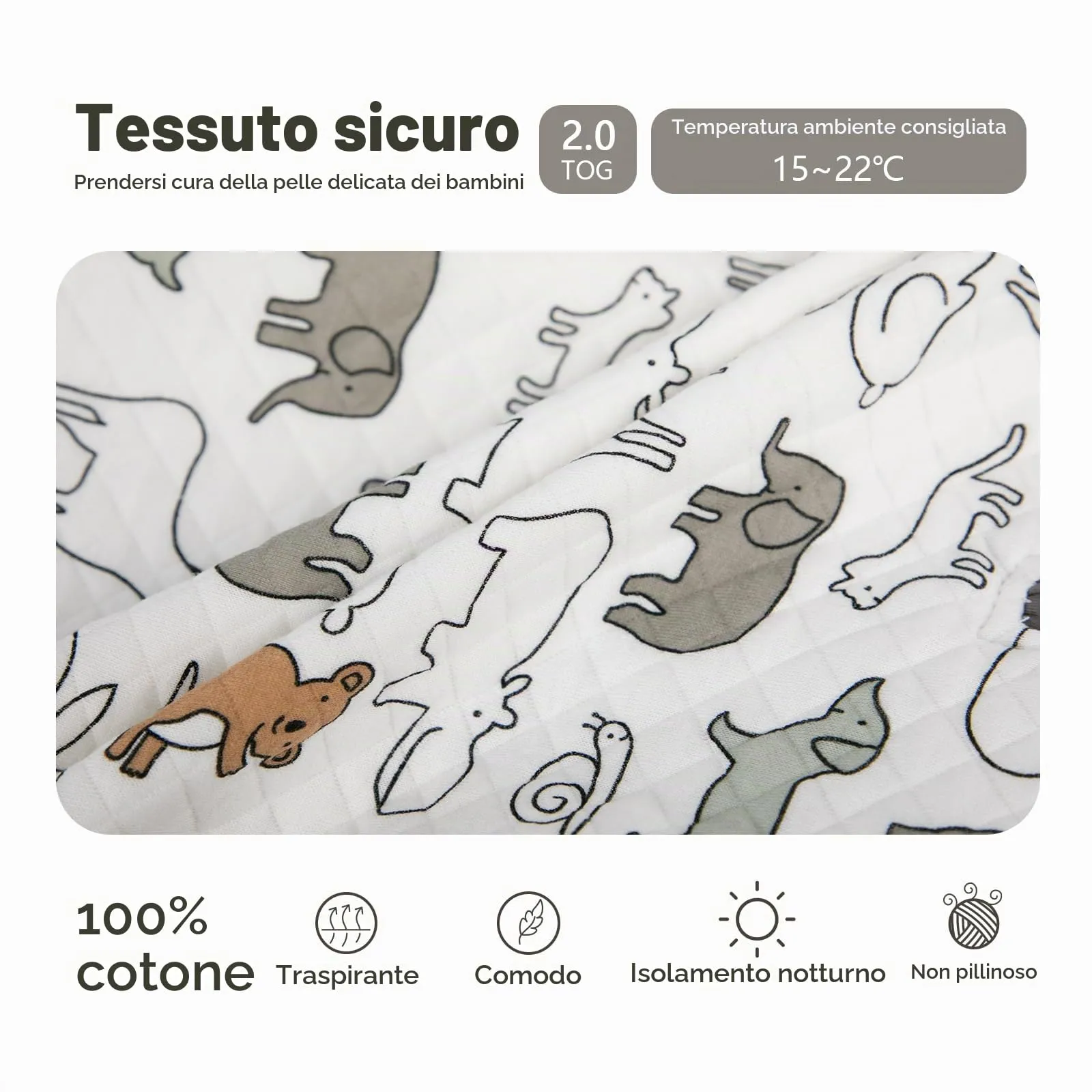 MIKAFEN Sacco Nanna Con Piedi Bambini 2.0 Tog, Maniche Rimovibili,3-4 Anni - immagine 6