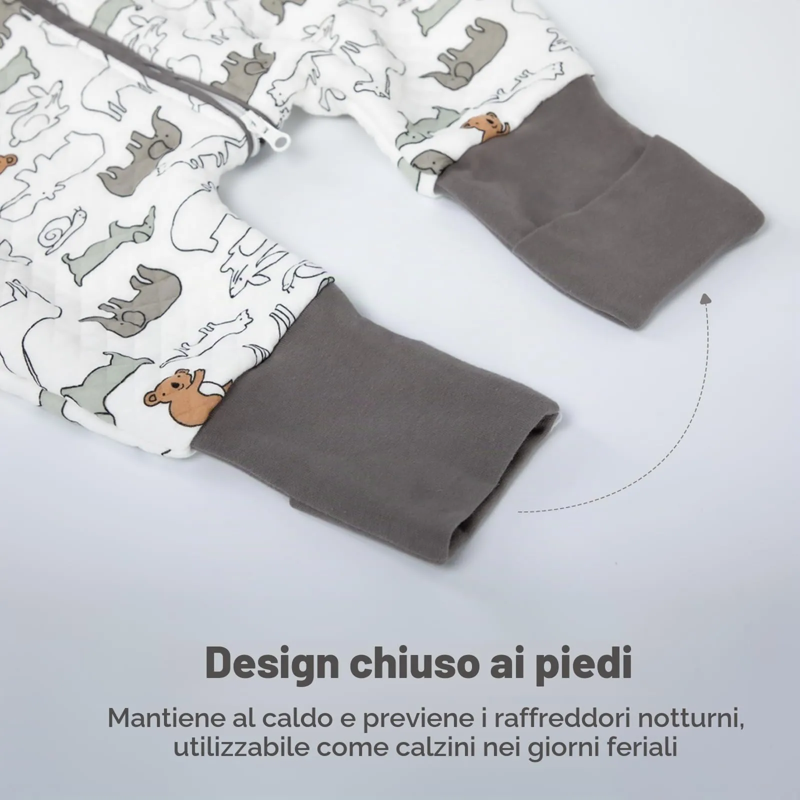 MIKAFEN Sacco Nanna Con Piedi Bambini 2.0 Tog, Maniche Rimovibili,3-4 Anni - immagine 7
