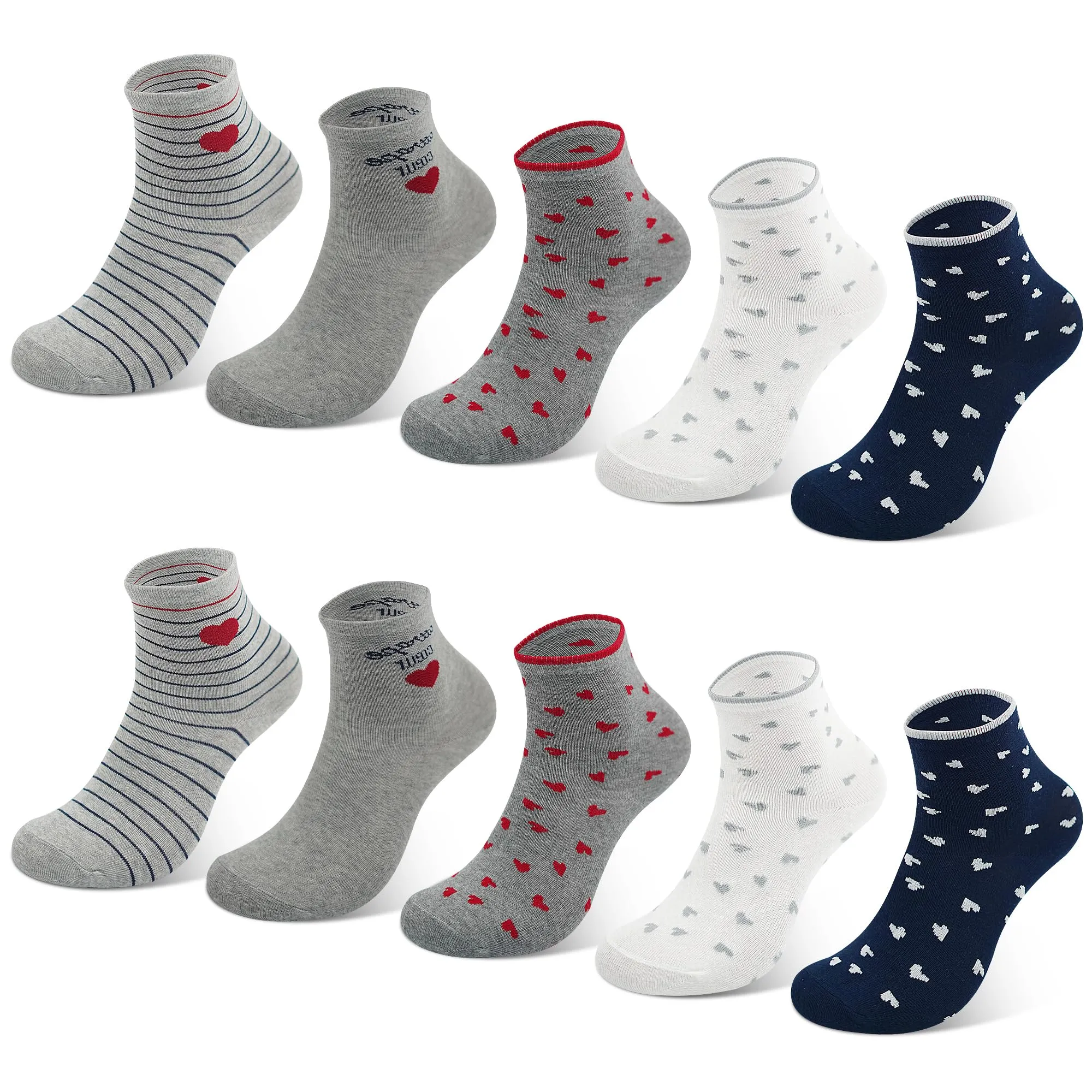 L&K-II 10 paia Calzini in Cotone per Ragazze e Bambini Modello Carino Calzini da Ginnastica per Bambini Colorati 2887 31-34 - immagine 1