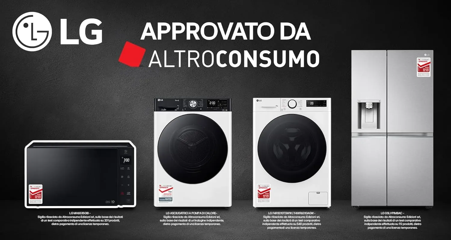 LG F4WR6010AGW Lavatrice 10 kg Serie R5, Classe A-10%, AI DD, TurboWash - immagine 5