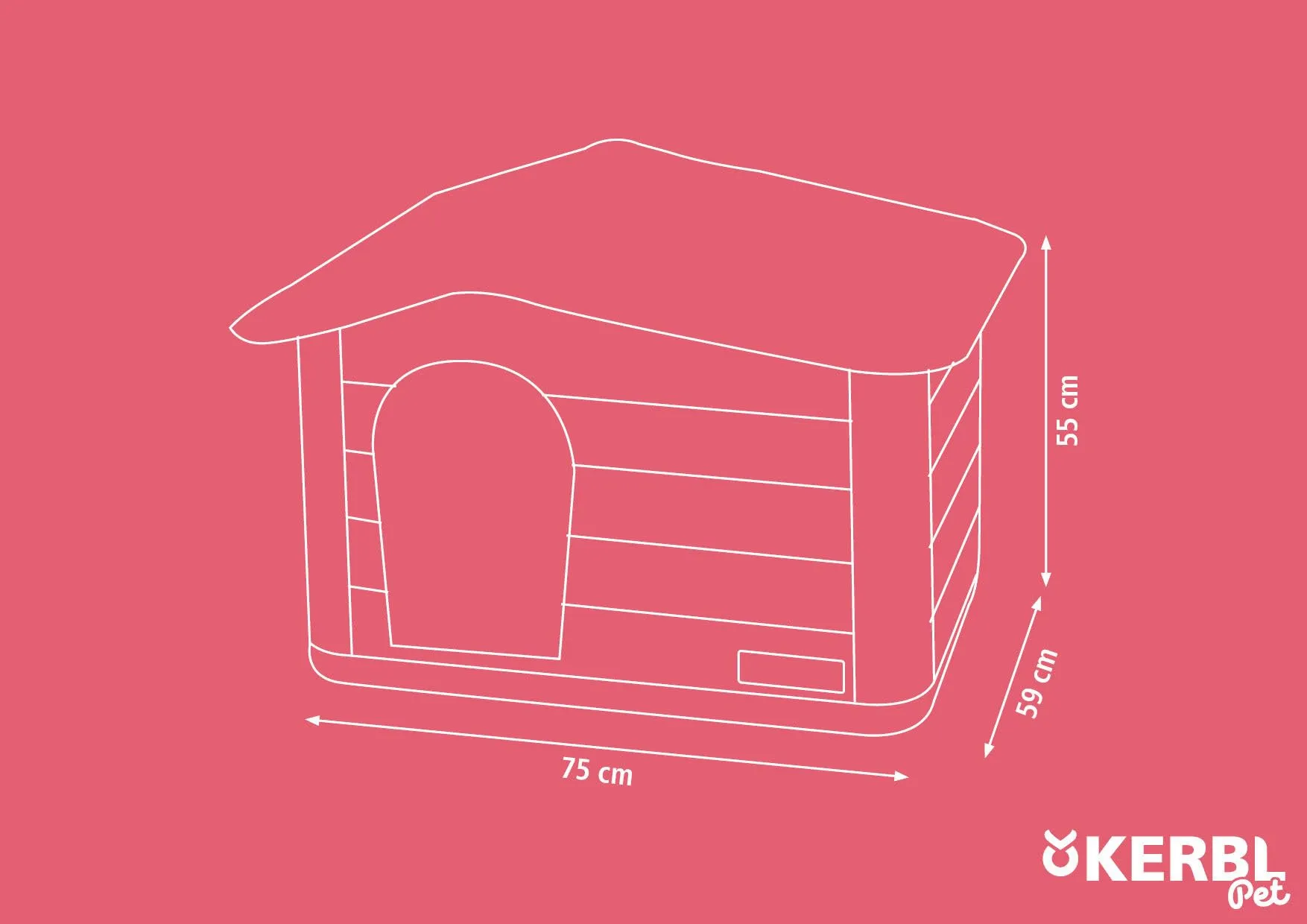 Maison pour chat - KERBL - PAOLA Eco XL - 75 x 59 x 55 cm - Intérieur/extérieur - immagine 5