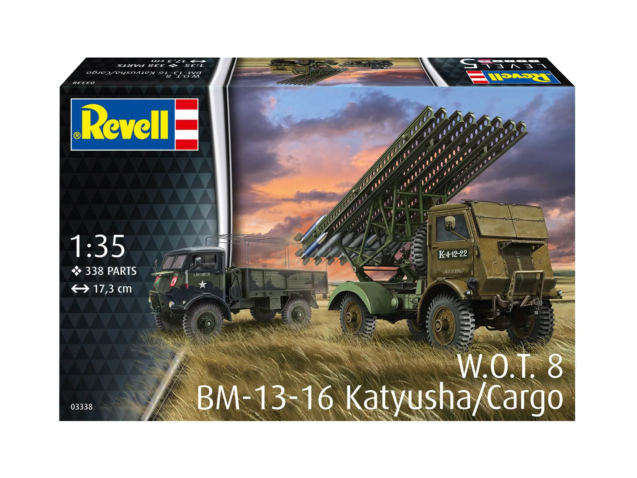 Revell 03338 BM-13-16 su telaio W.O.T. 8 in scala 1:35, kit modello in plastica non assemblato/non verniciato // vernici e colla vendute separatamente - immagine 2