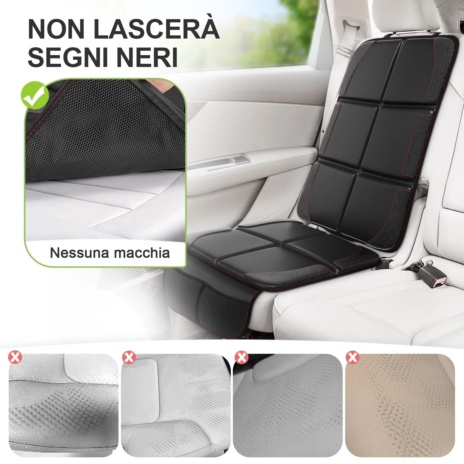 Gimars XL Protettore di Sedili Auto, 2 pezzi, [Compatibile ISOFIX] Universale Antiscivolo Impermeabile Tessuto Oxford 600D Coprisedili Auto Bambini con 2 Tasche Rete per SUV Berline Camion, Nero - immagine 6