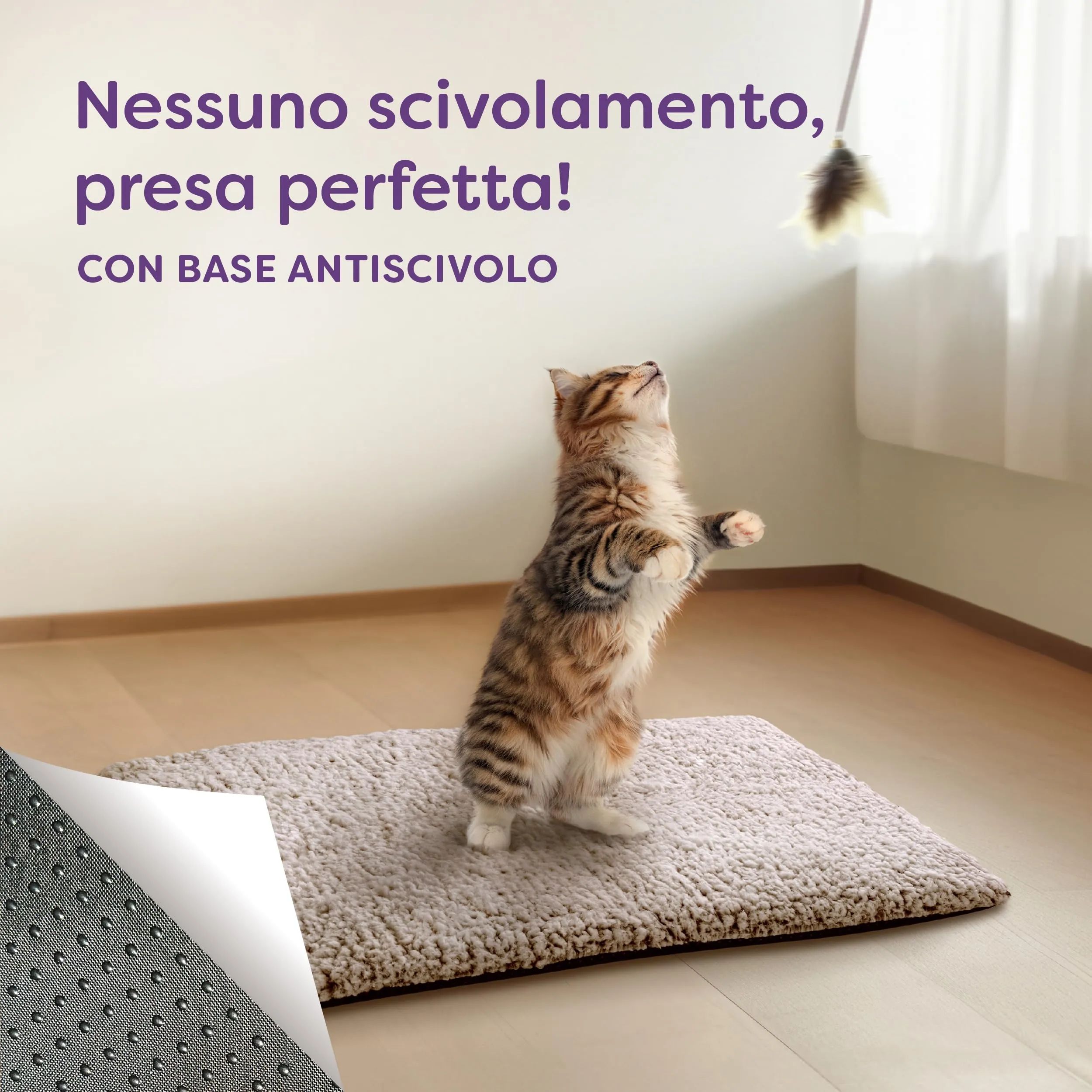 Knupis Cuccia Autoriscaldante Gatto 60x45 cm Marrone – Tappeto per Cani - immagine 6