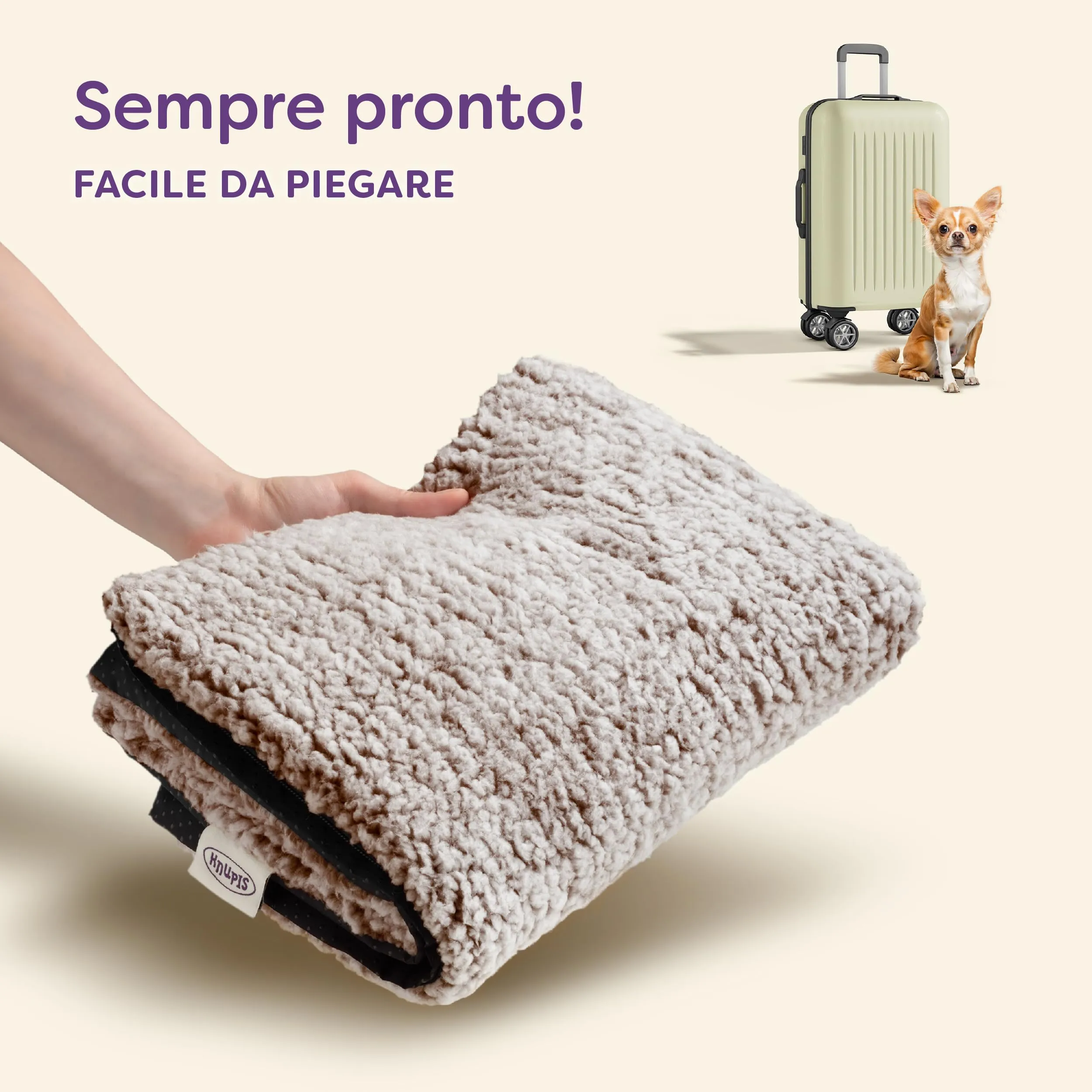 Knupis Cuccia Autoriscaldante Gatto 60x45 cm Marrone – Tappeto per Cani - immagine 7